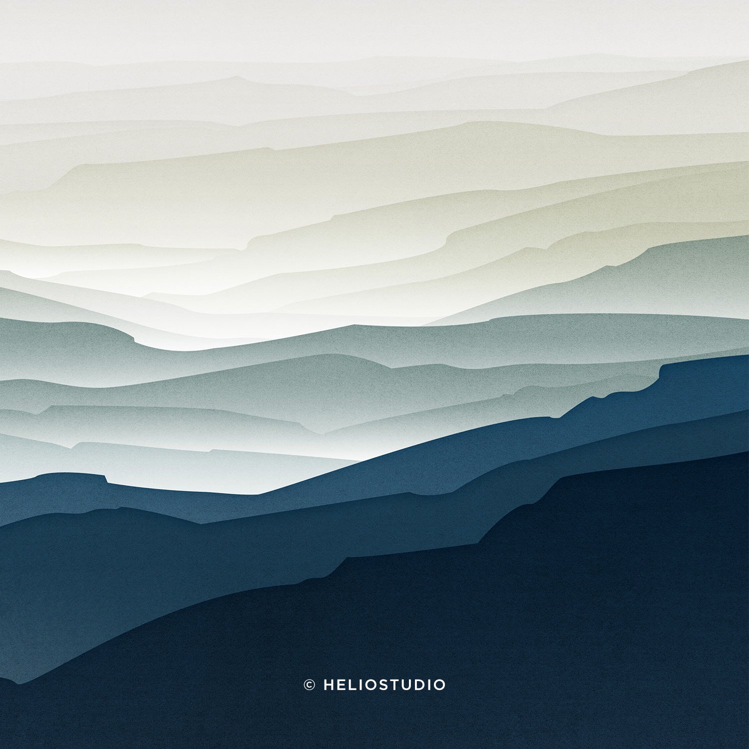 MidCentury Blue Mountain – Panoramic Art Print