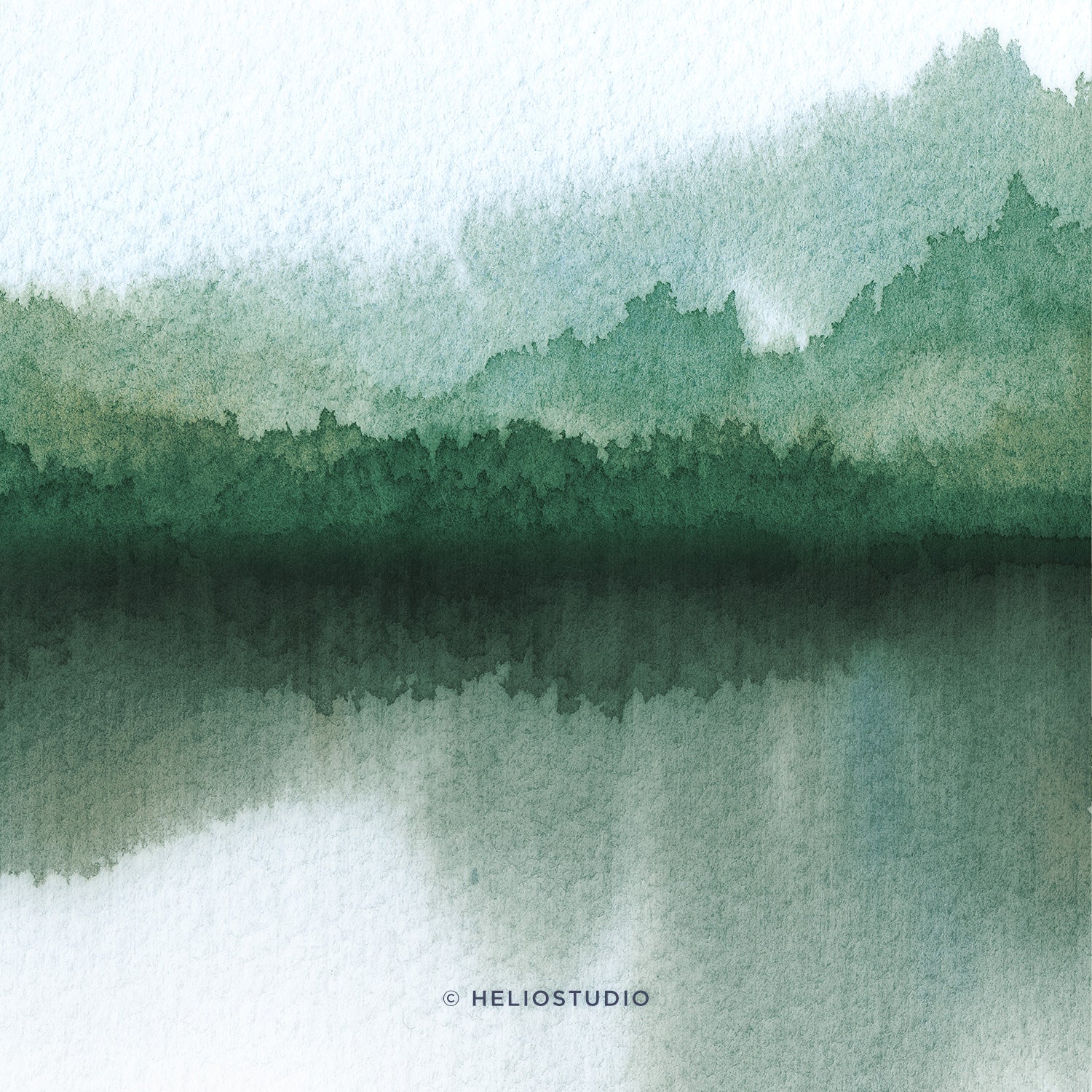 Forest Lake in Green – Panoramic Art Print