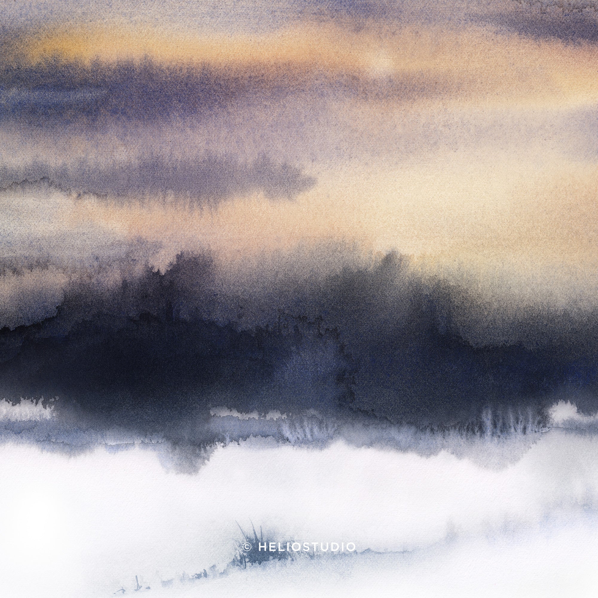 Sunset in the Snow – Panoramic Art Print