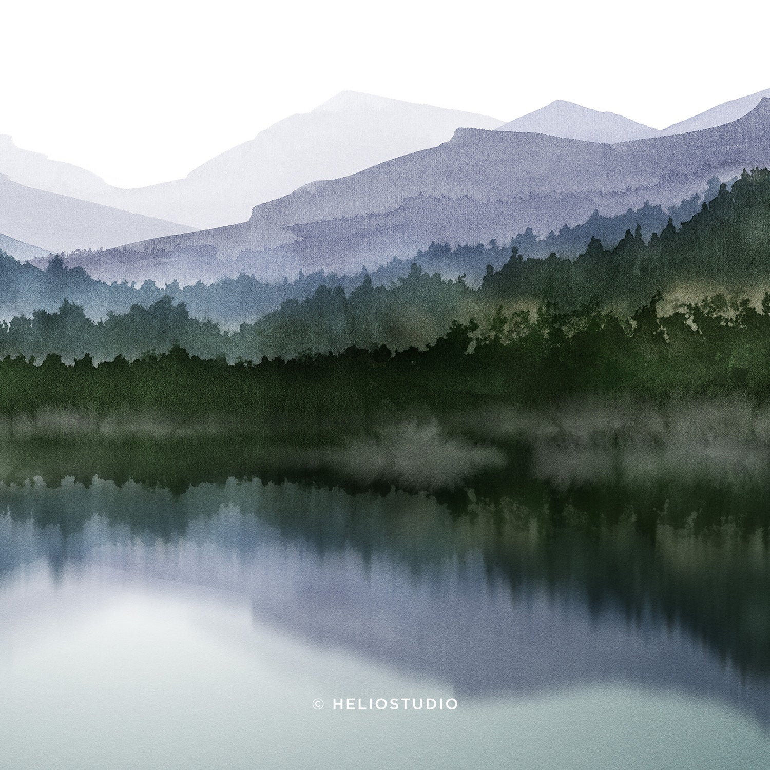 Mountain Lake Reflection – Square Art Print