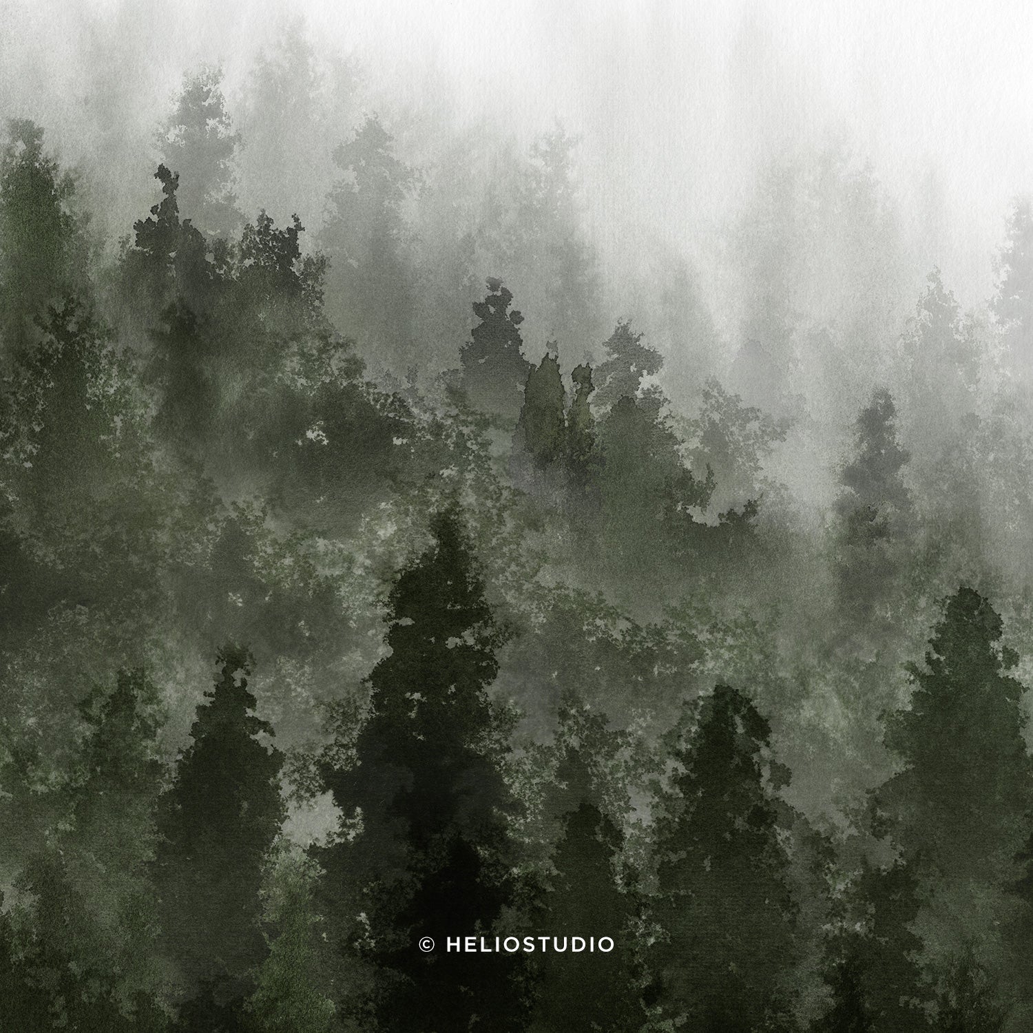 Misty Green Forest – Two Piece Art Print