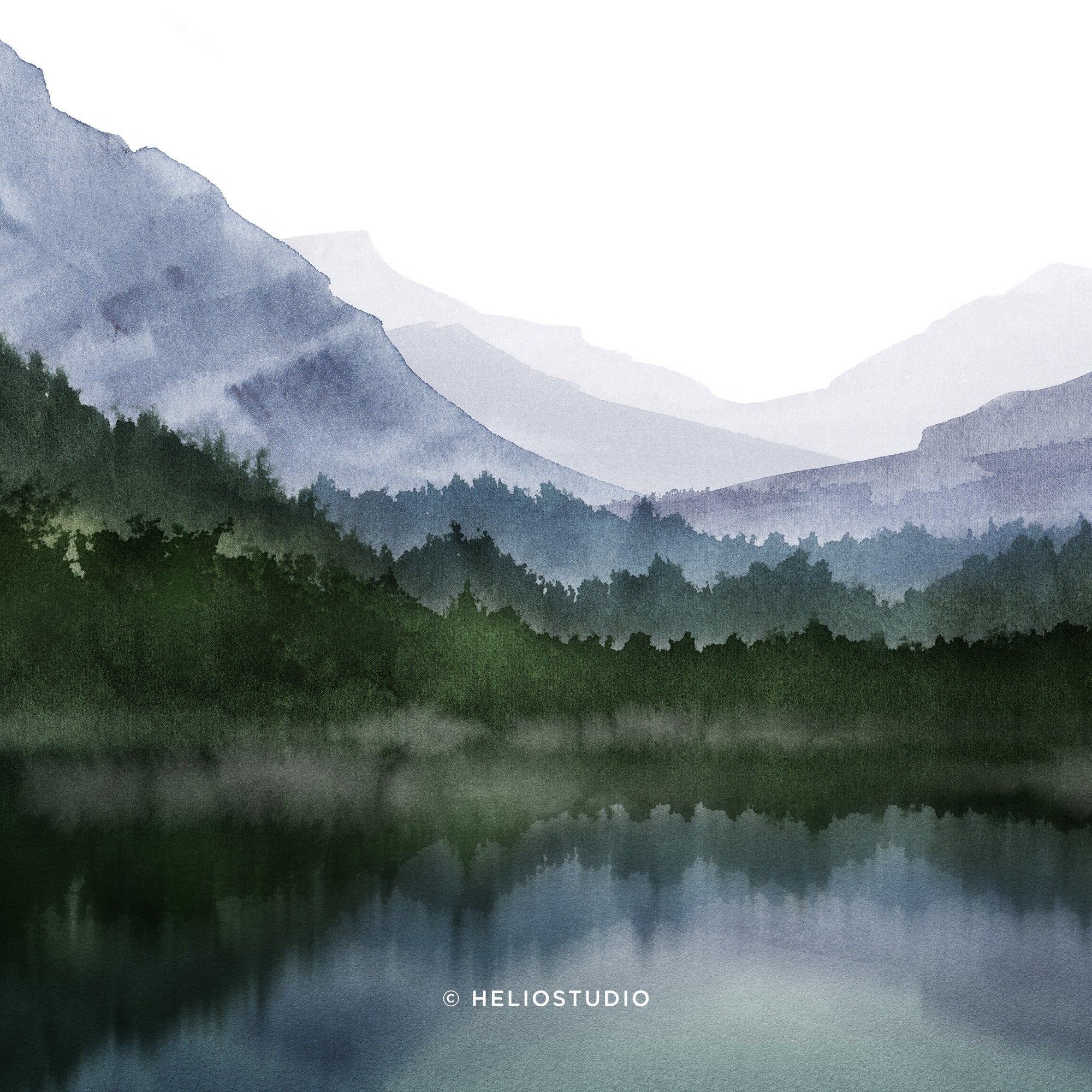 Mountain Lake Reflection – Panoramic Art Print