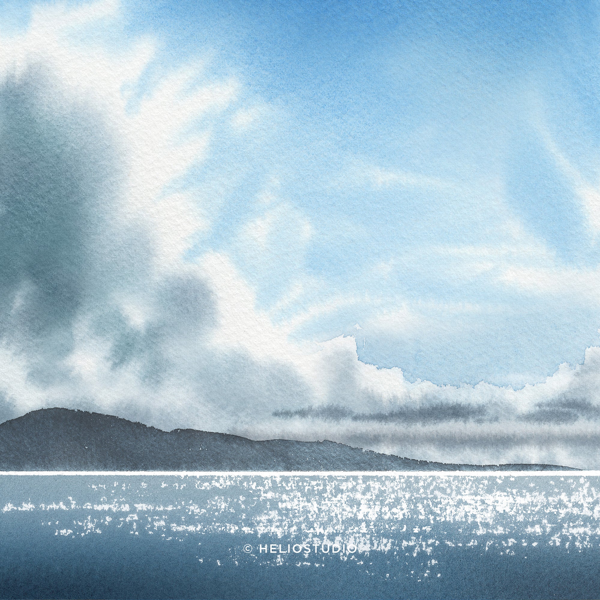 Coastal Blue Sky Silver Lining – Panoramic Art Print