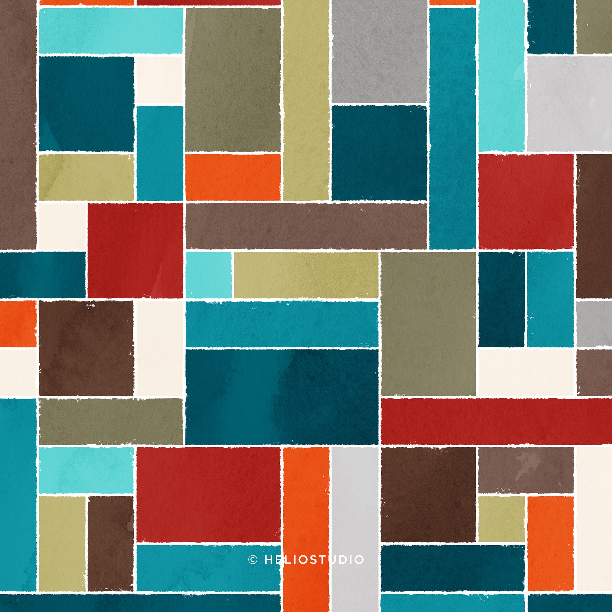 Multicoloured Geometric Abstract – Panoramic Art Print