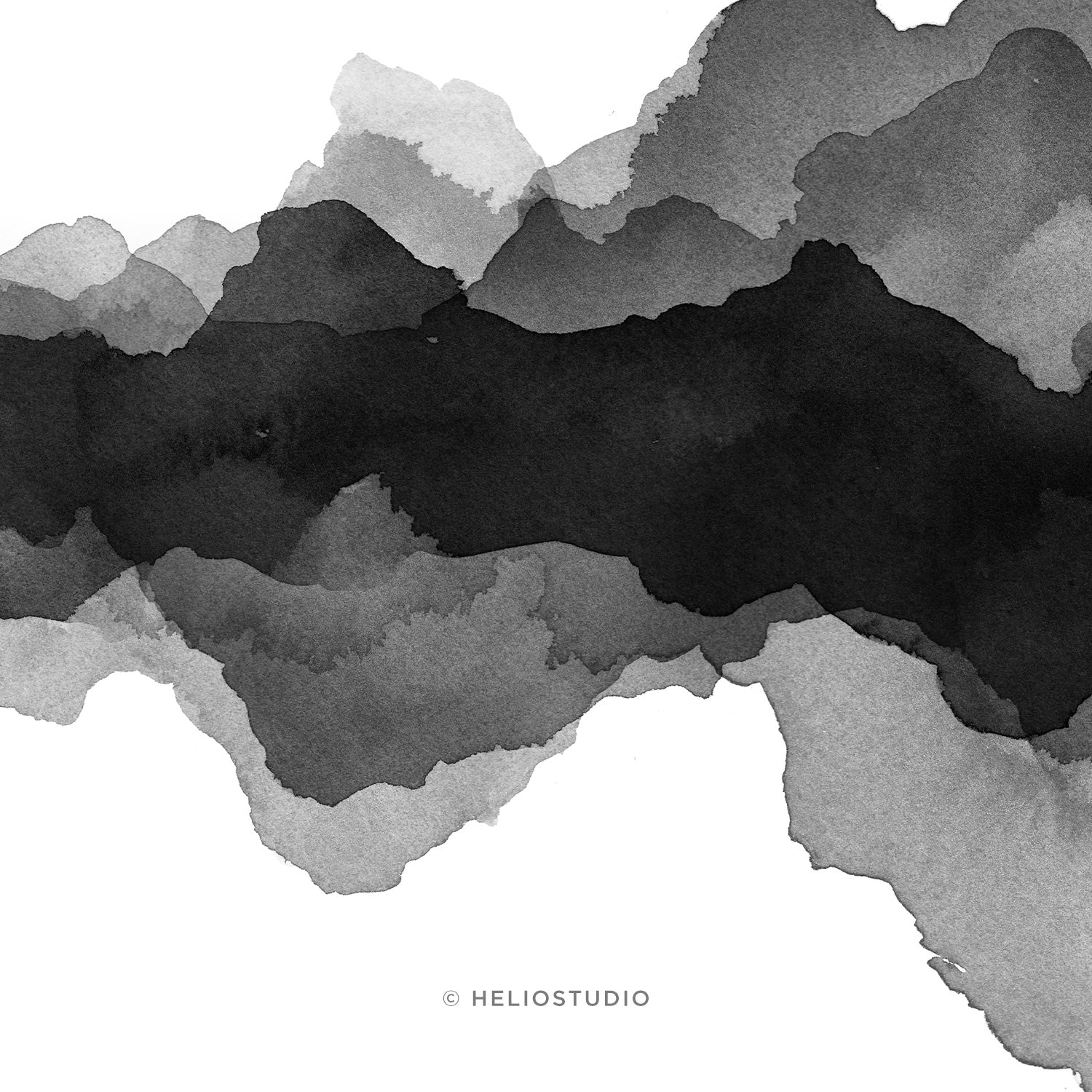 Abstract Landscape in Black and White – Two Piece Wall Art
