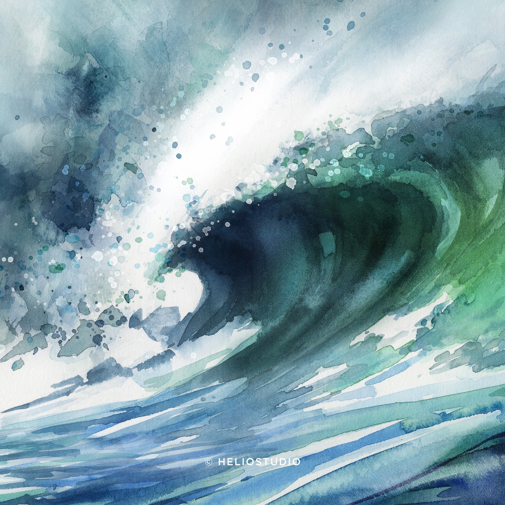 Aquamarine Wave- Panoramic Art Print
