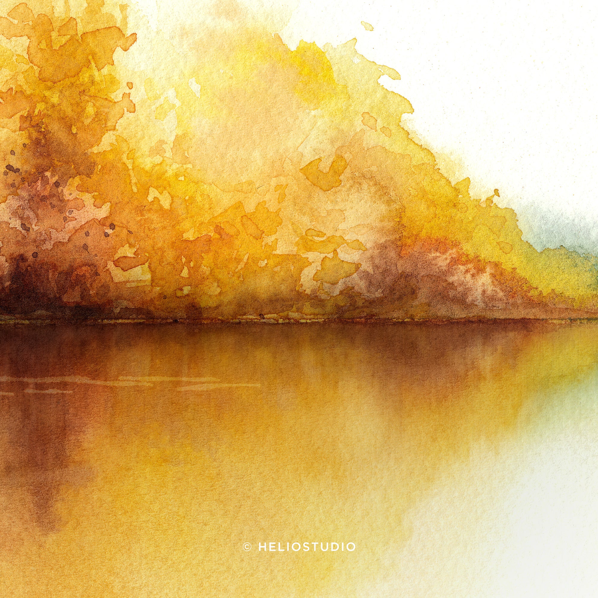 Autumn Forest Lake – Panoramic Art Print