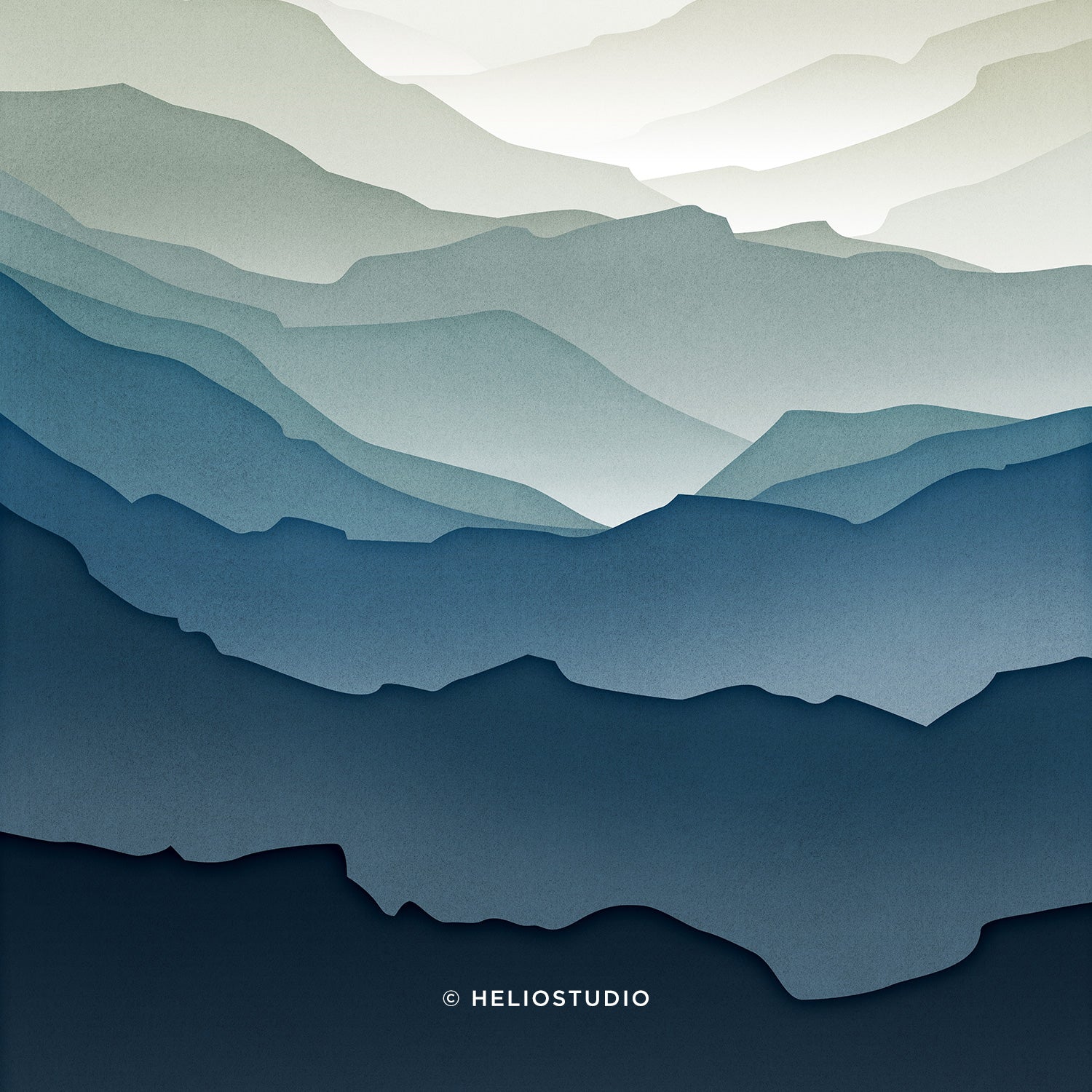 MidCentury Blue Mountain – Art Print (portrait)