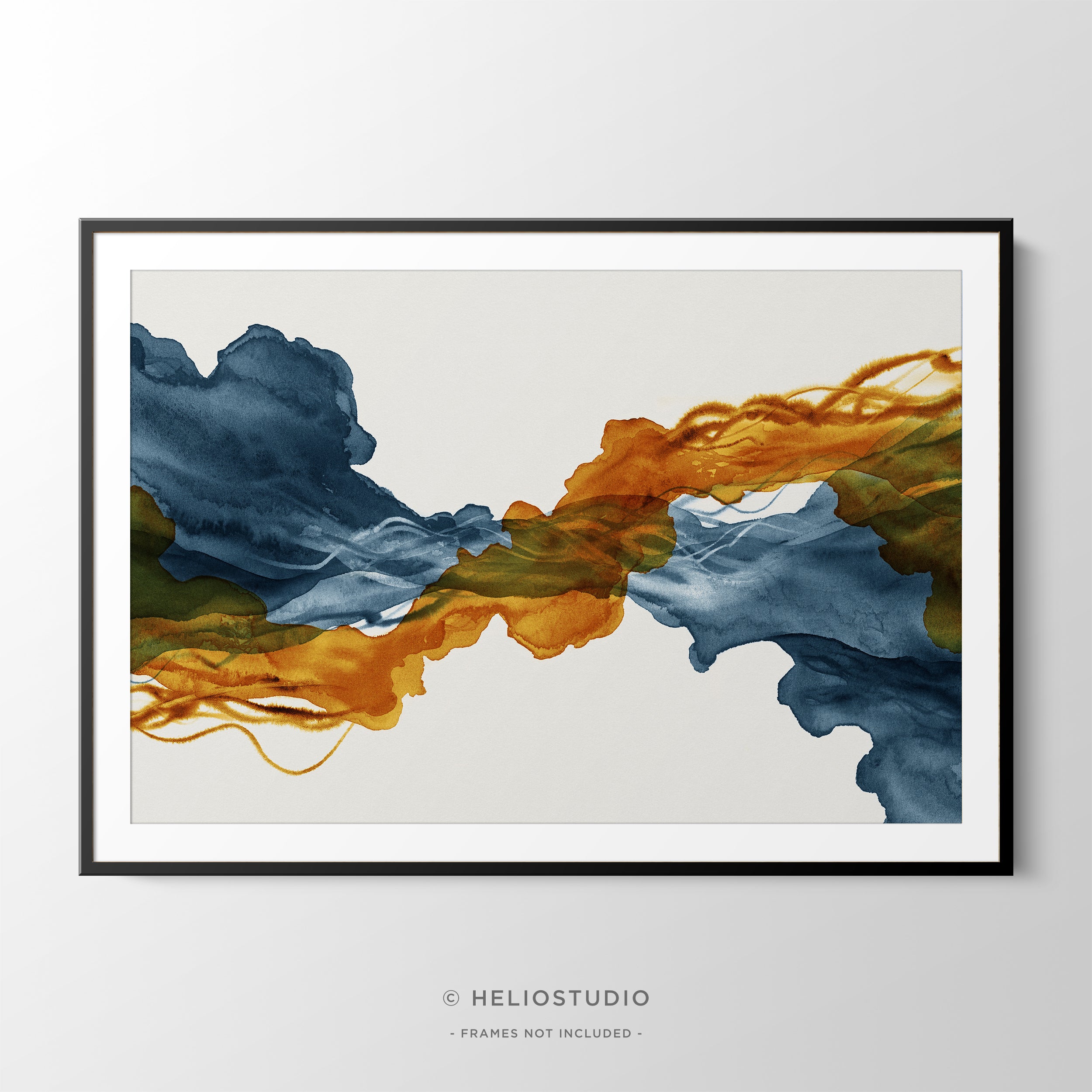 Blue Rust Abstract Flow - Art Print