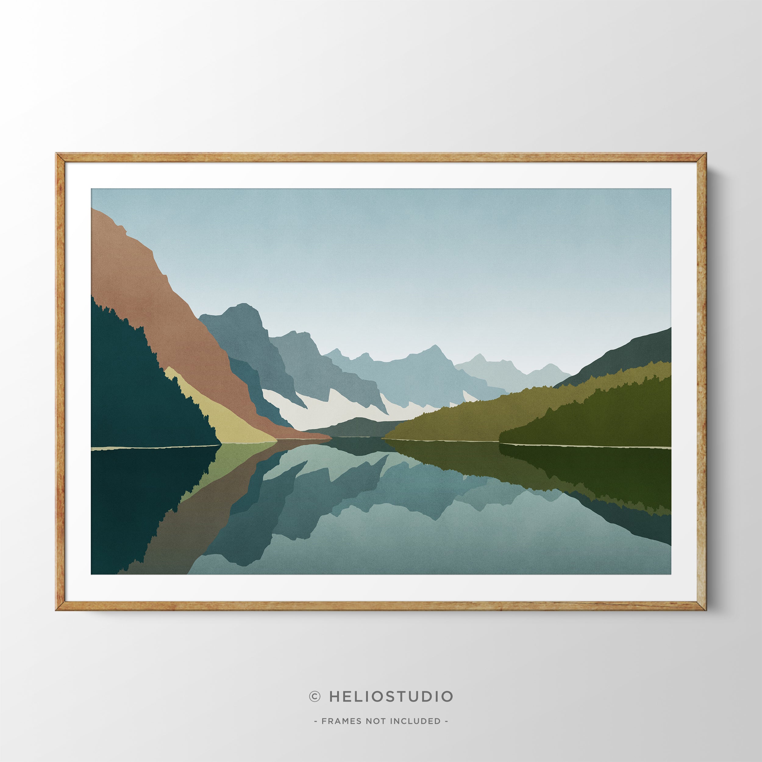 MidCentury Mountain Lake – Art Print