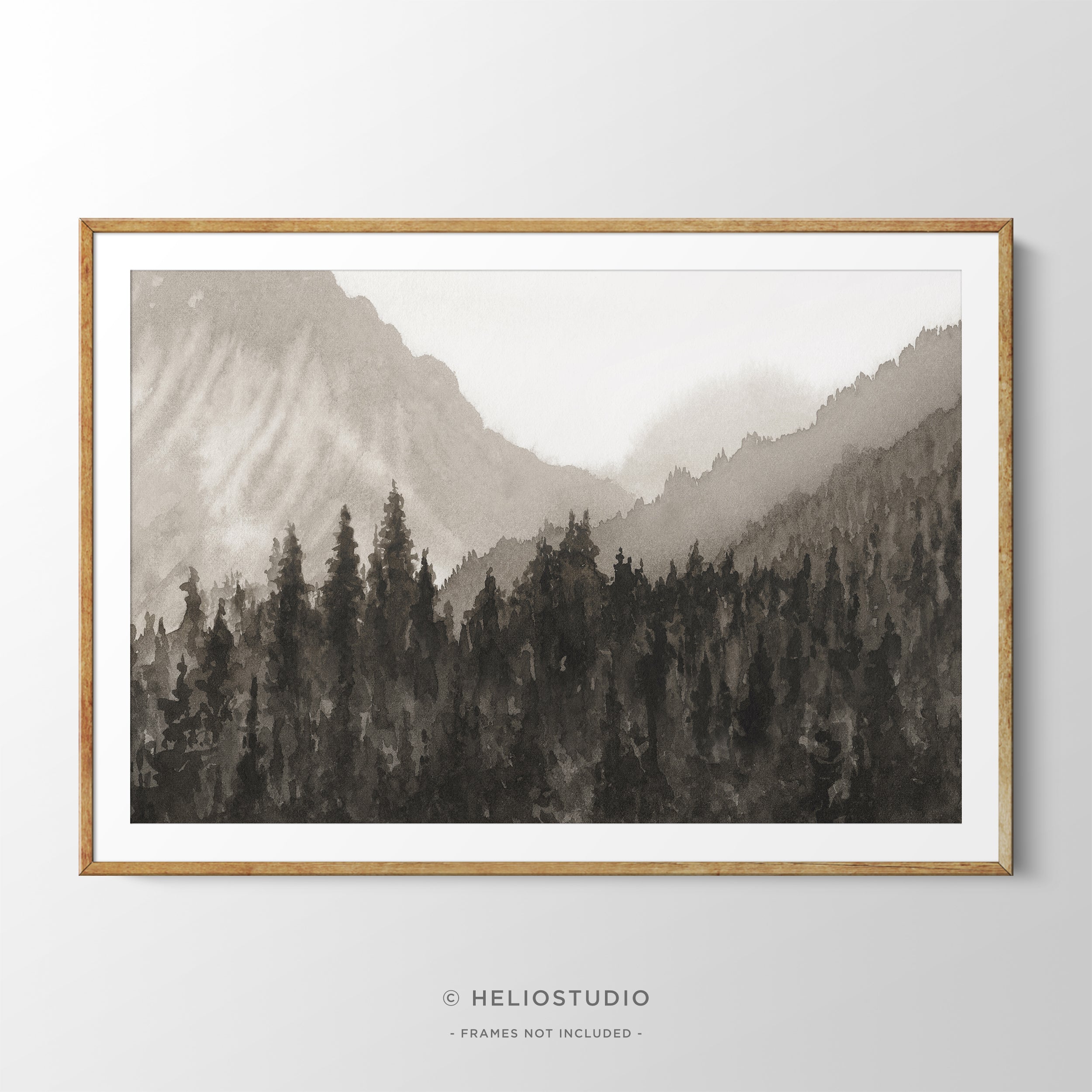 Mountain Forest in Brown – Art Print
