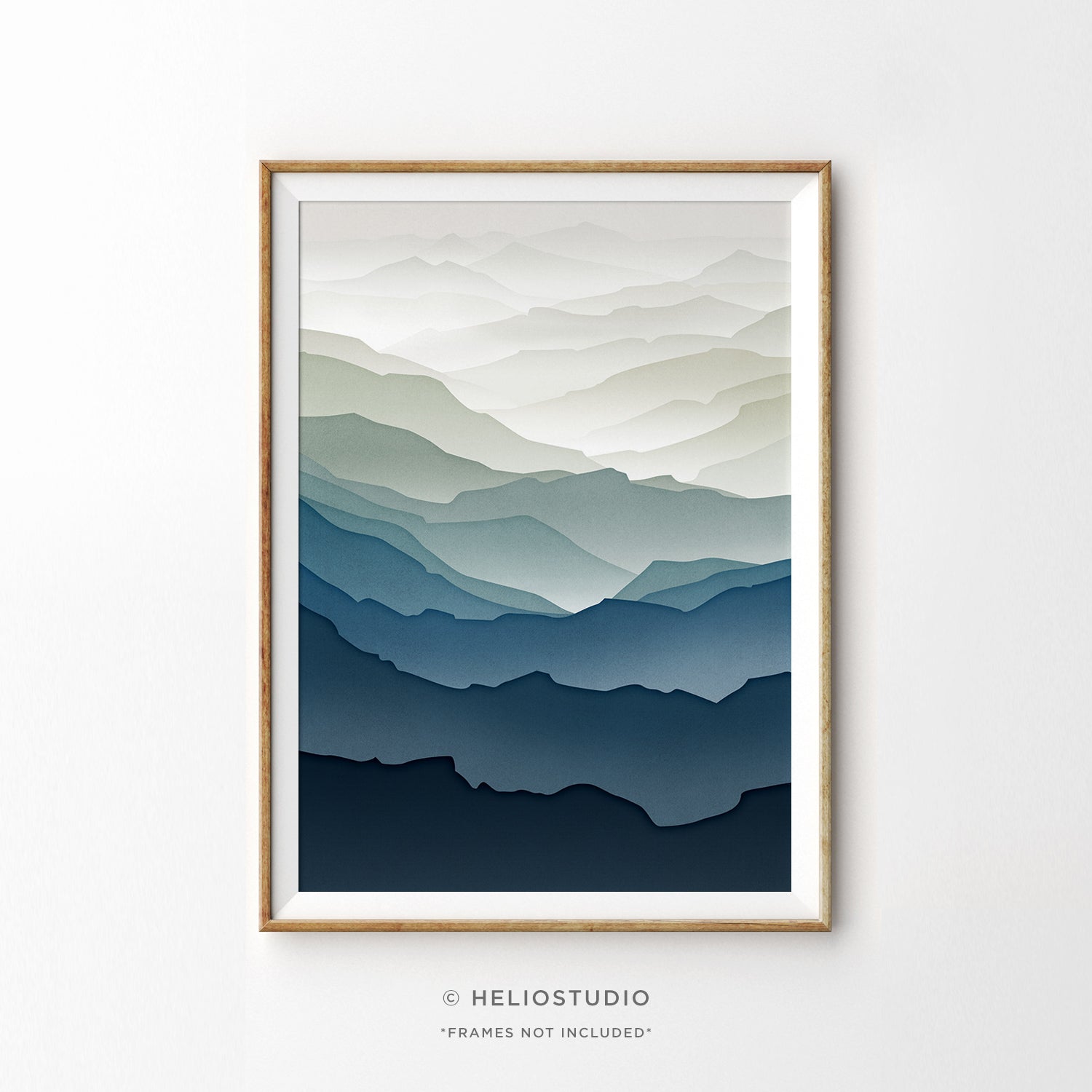 MidCentury Blue Mountain – Art Print (portrait)