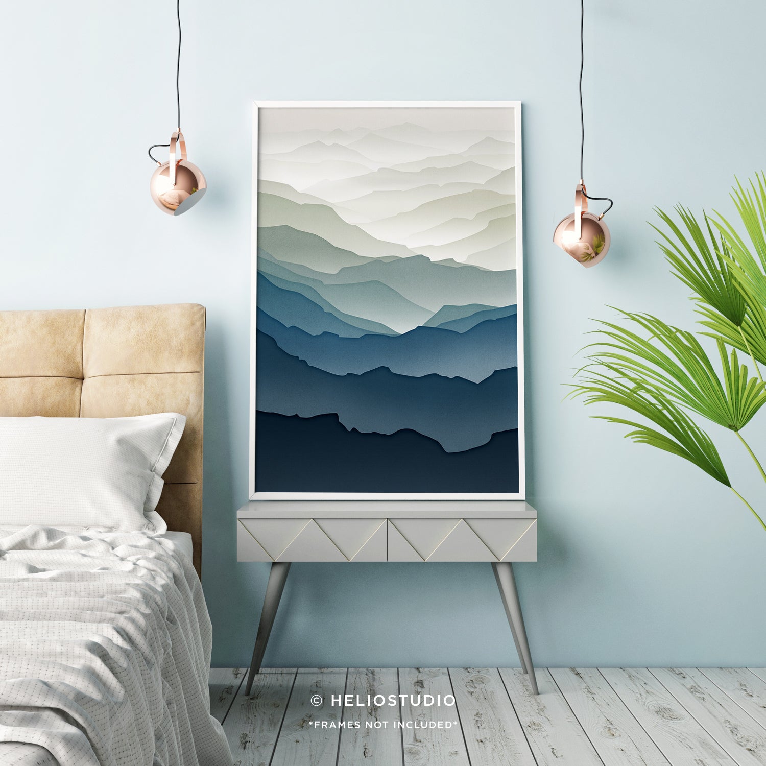 MidCentury Blue Mountain – Art Print (portrait)
