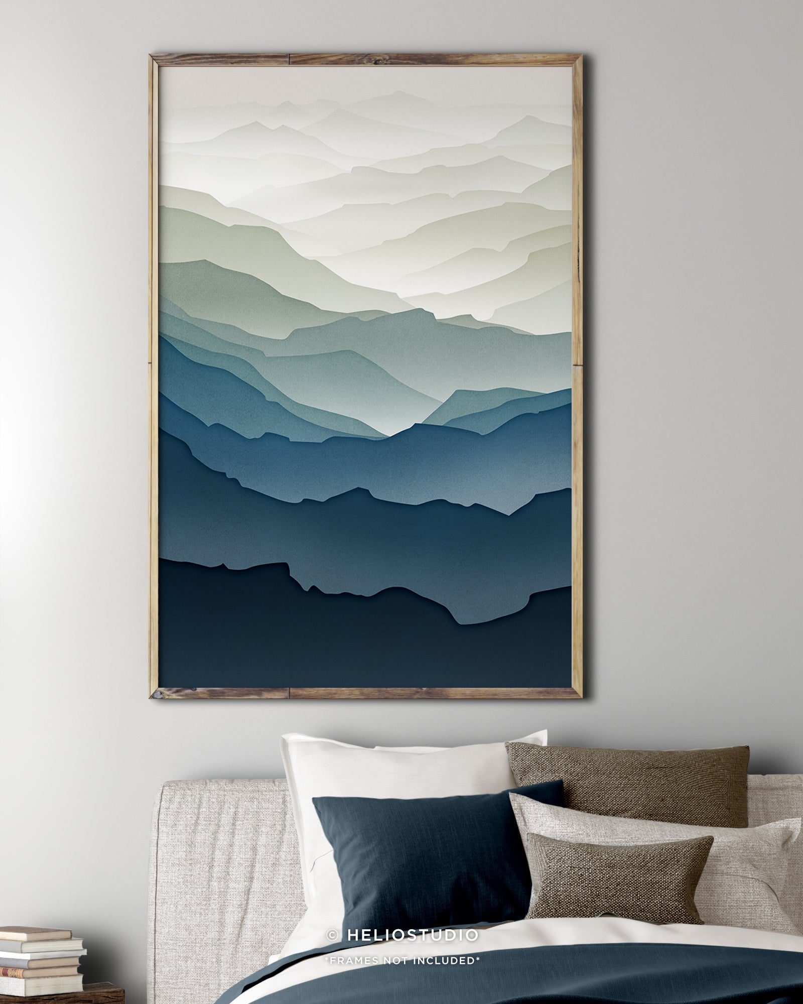 MidCentury Blue Mountain – Art Print (portrait)