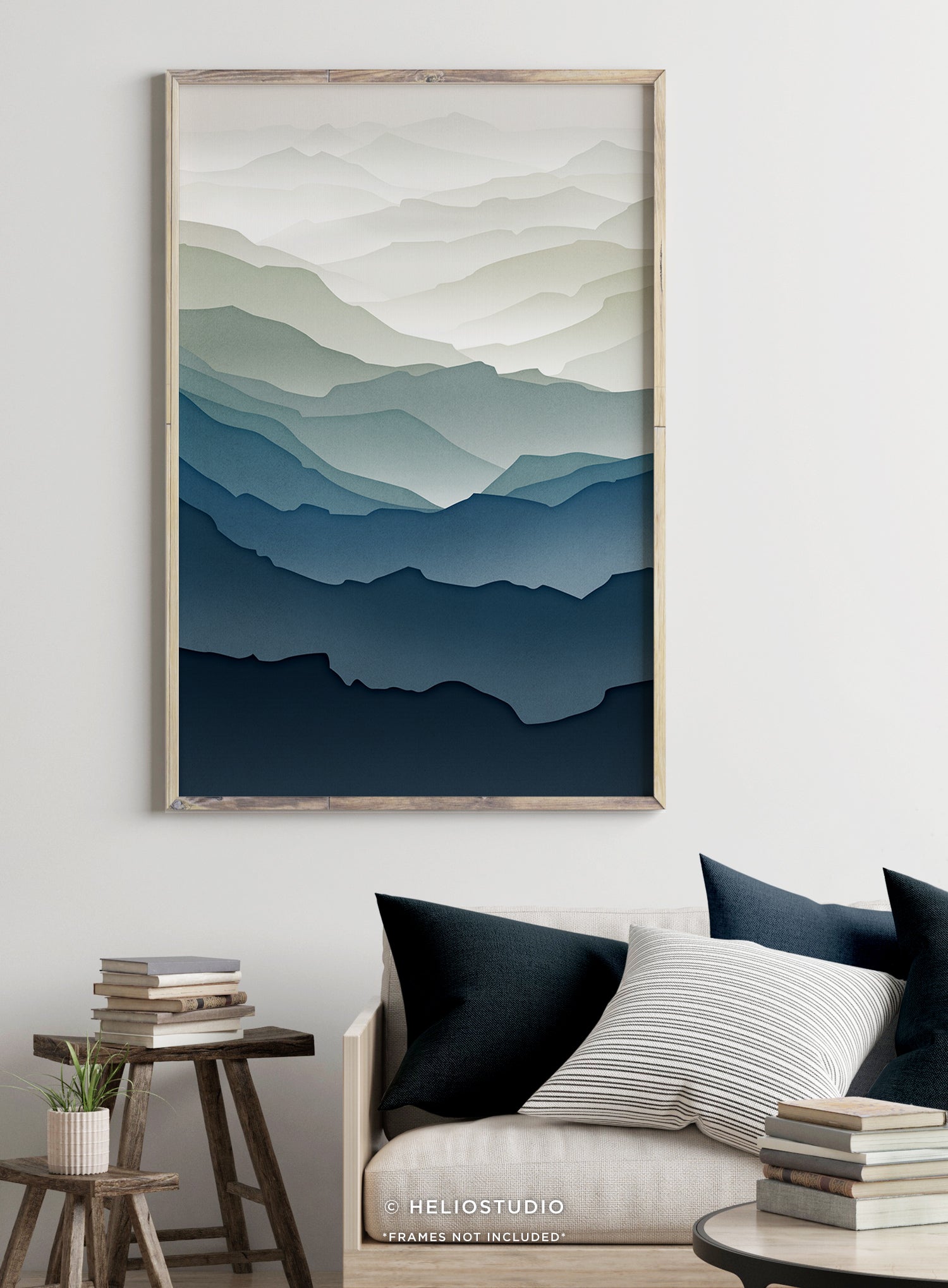 MidCentury Blue Mountain – Art Print (portrait)