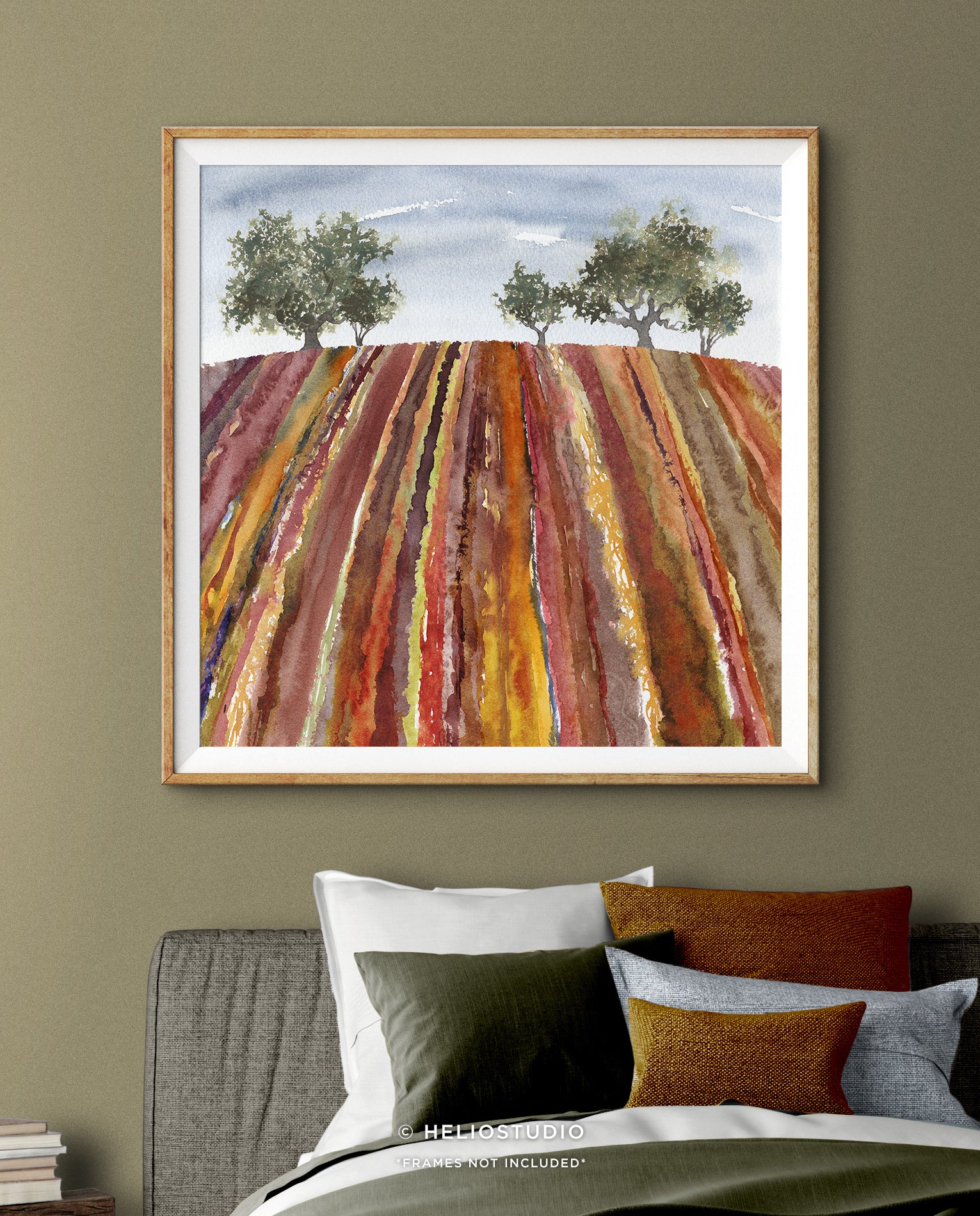 Farm Field with Trees – Square Art Print