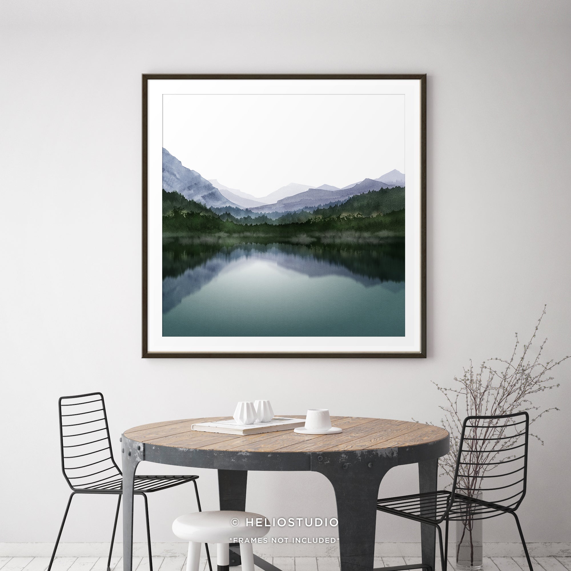 Mountain Lake Reflection – Square Art Print