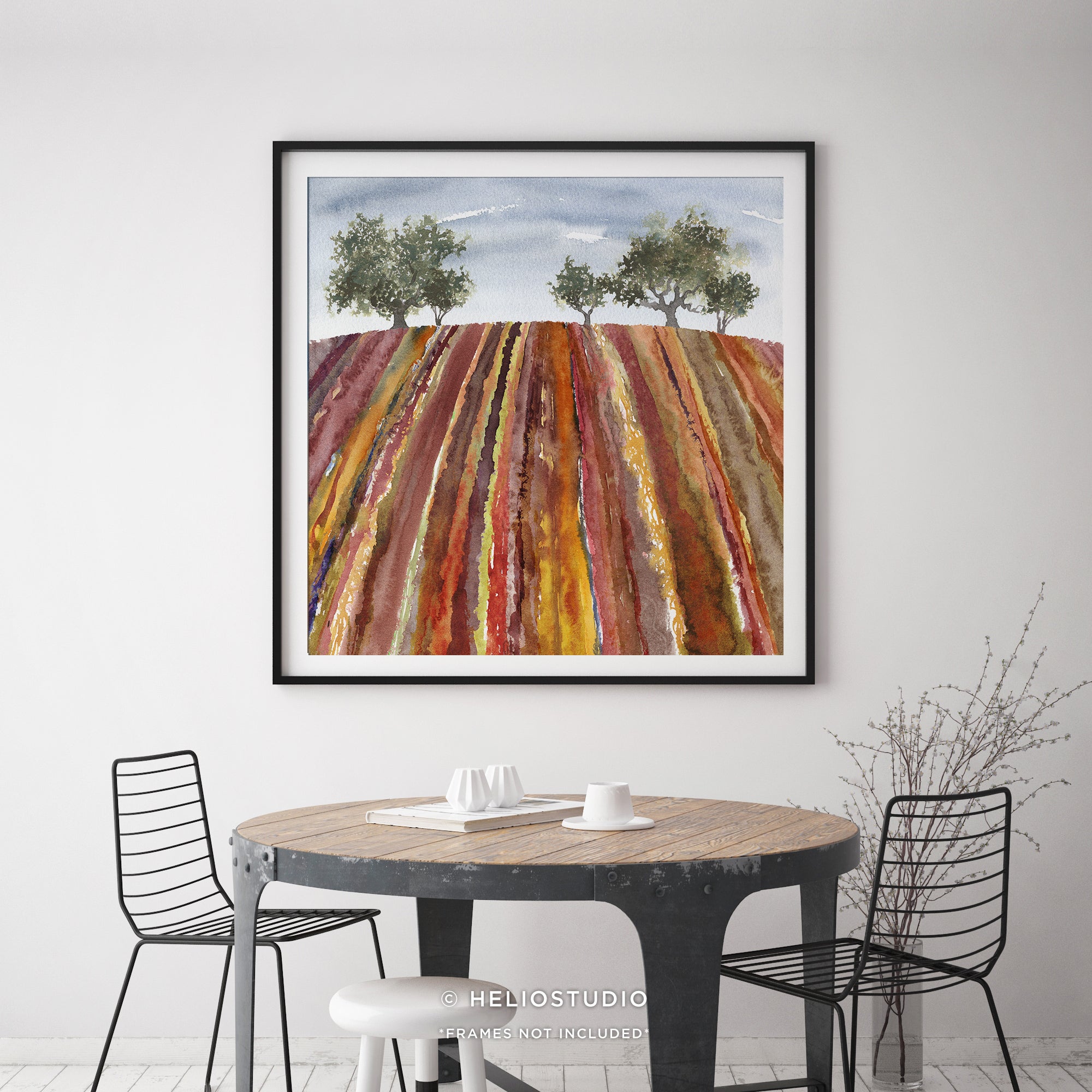 Farm Field with Trees – Square Art Print