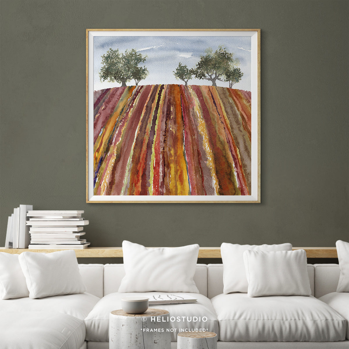 Farm Field with Trees – Square Art Print