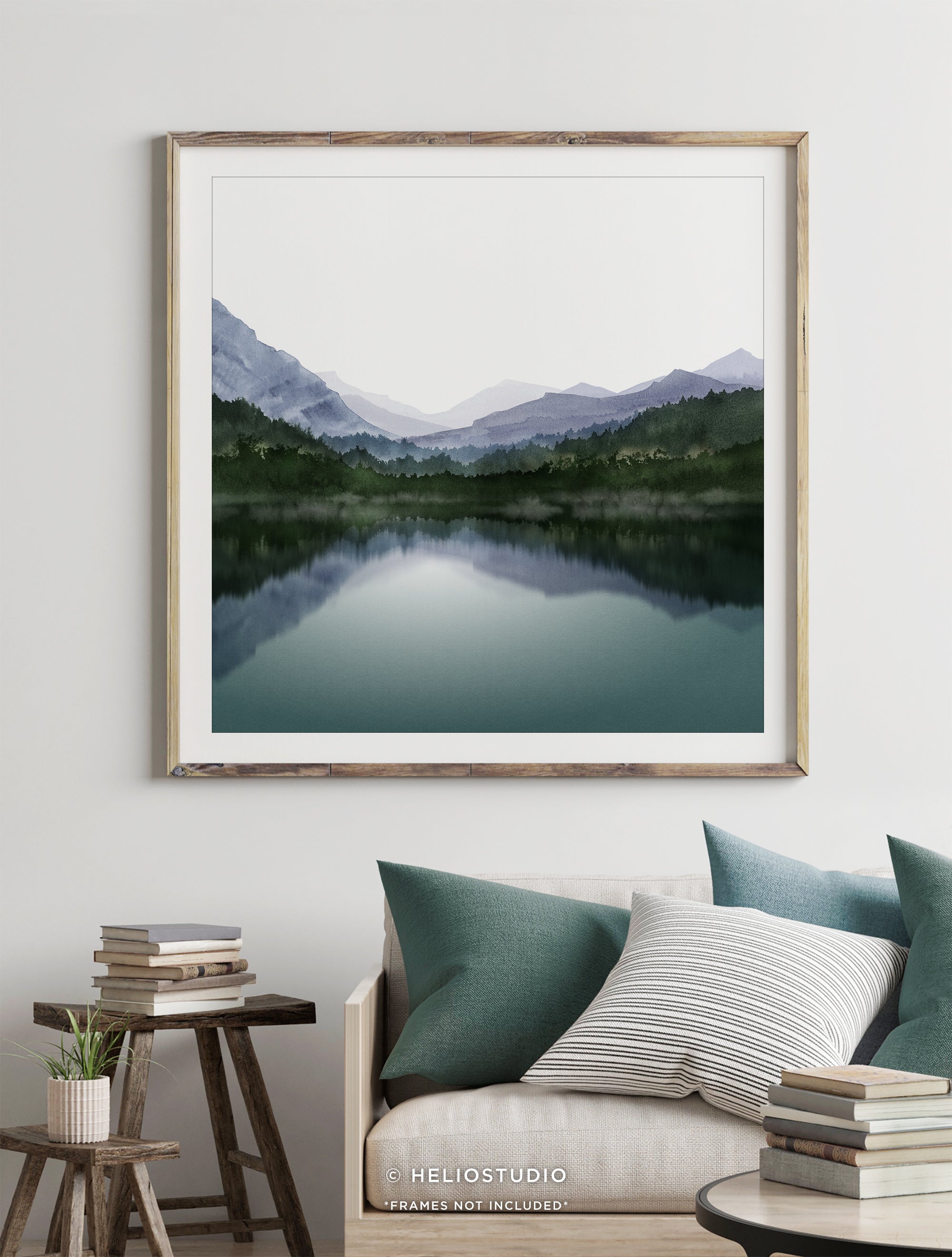 Mountain Lake Reflection – Square Art Print