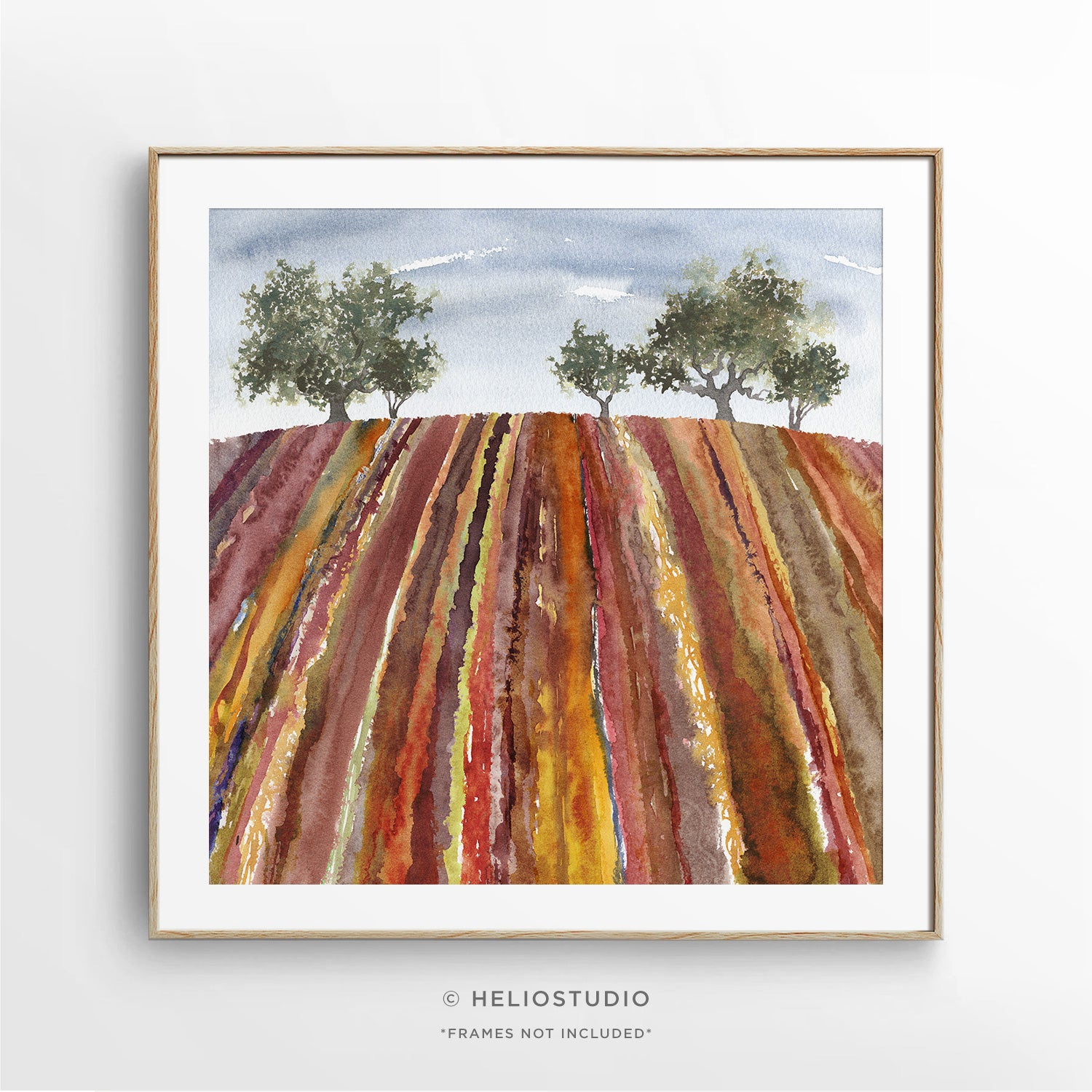 Farm Field with Trees – Square Art Print