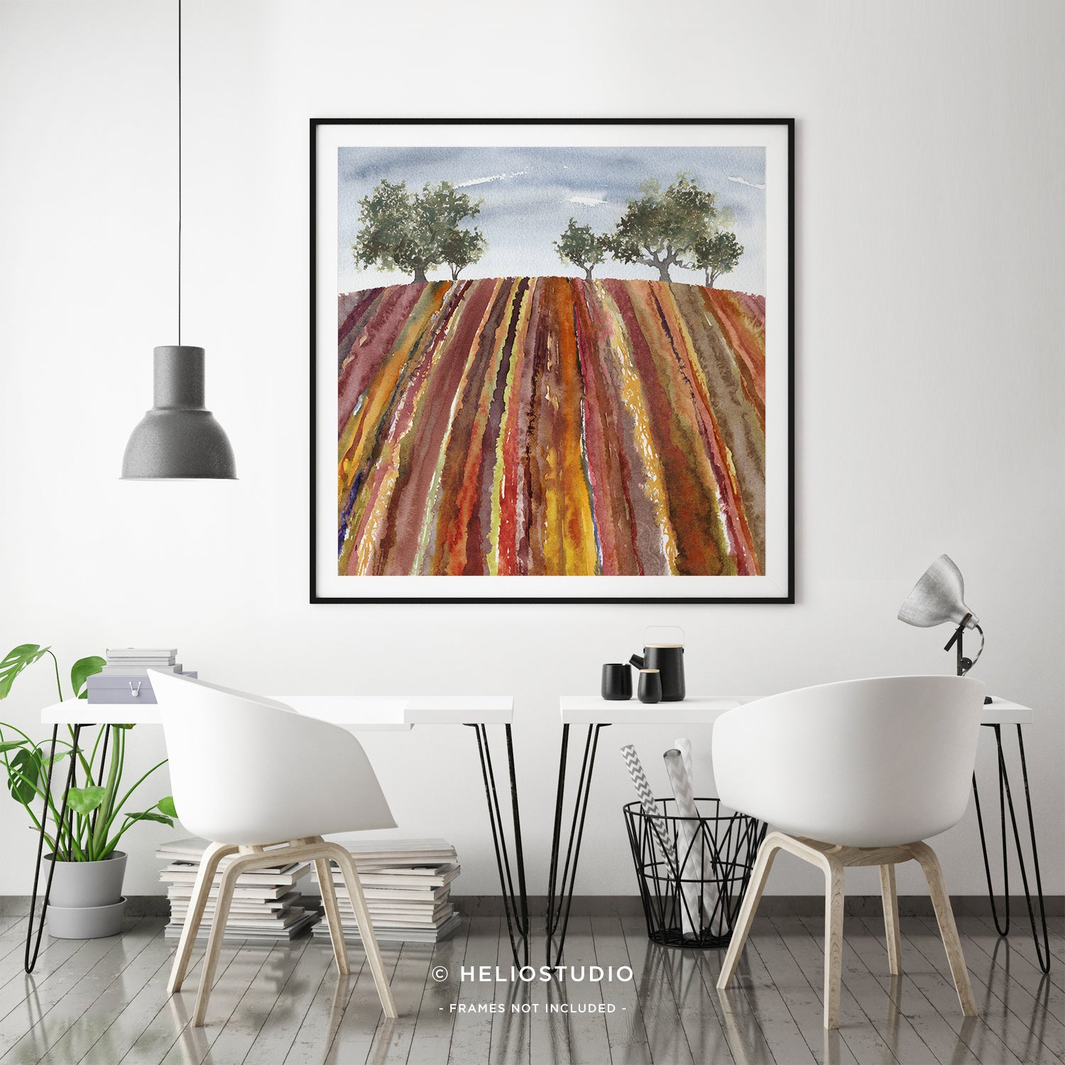 Farm Field with Trees – Square Art Print