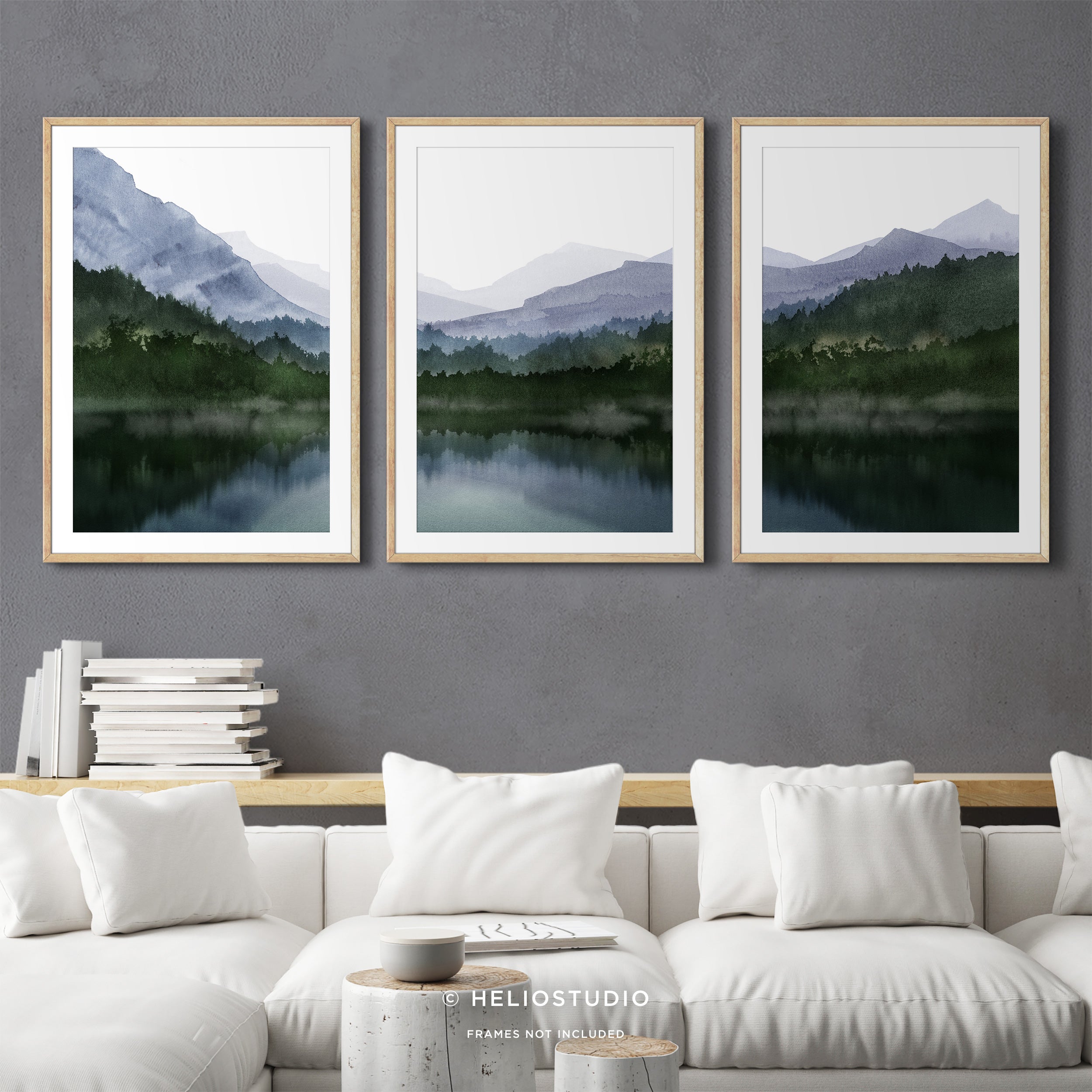 Mountain Lake Reflection – Three Piece Art Print