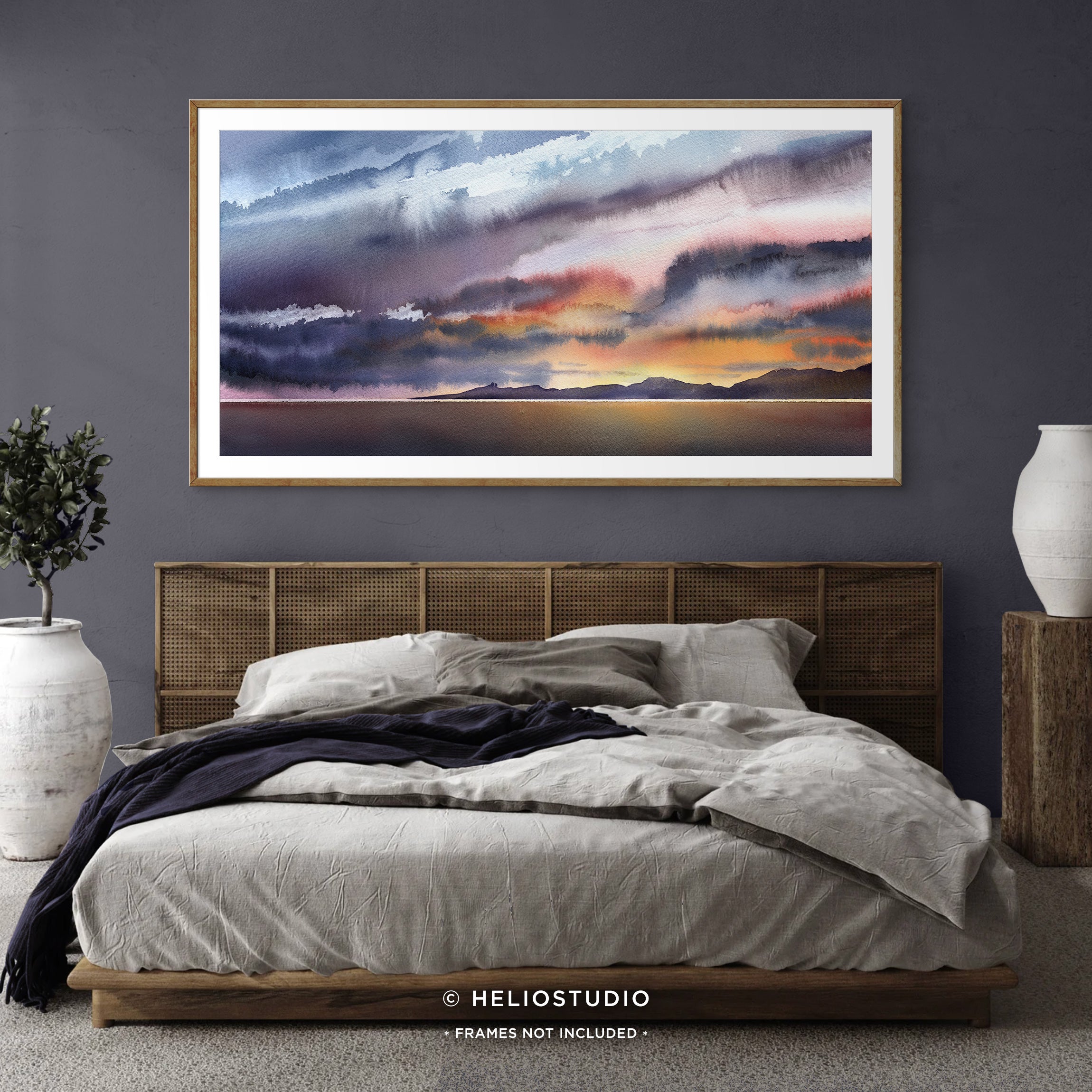 Colourful coastal sunset – Panoramic Art Print