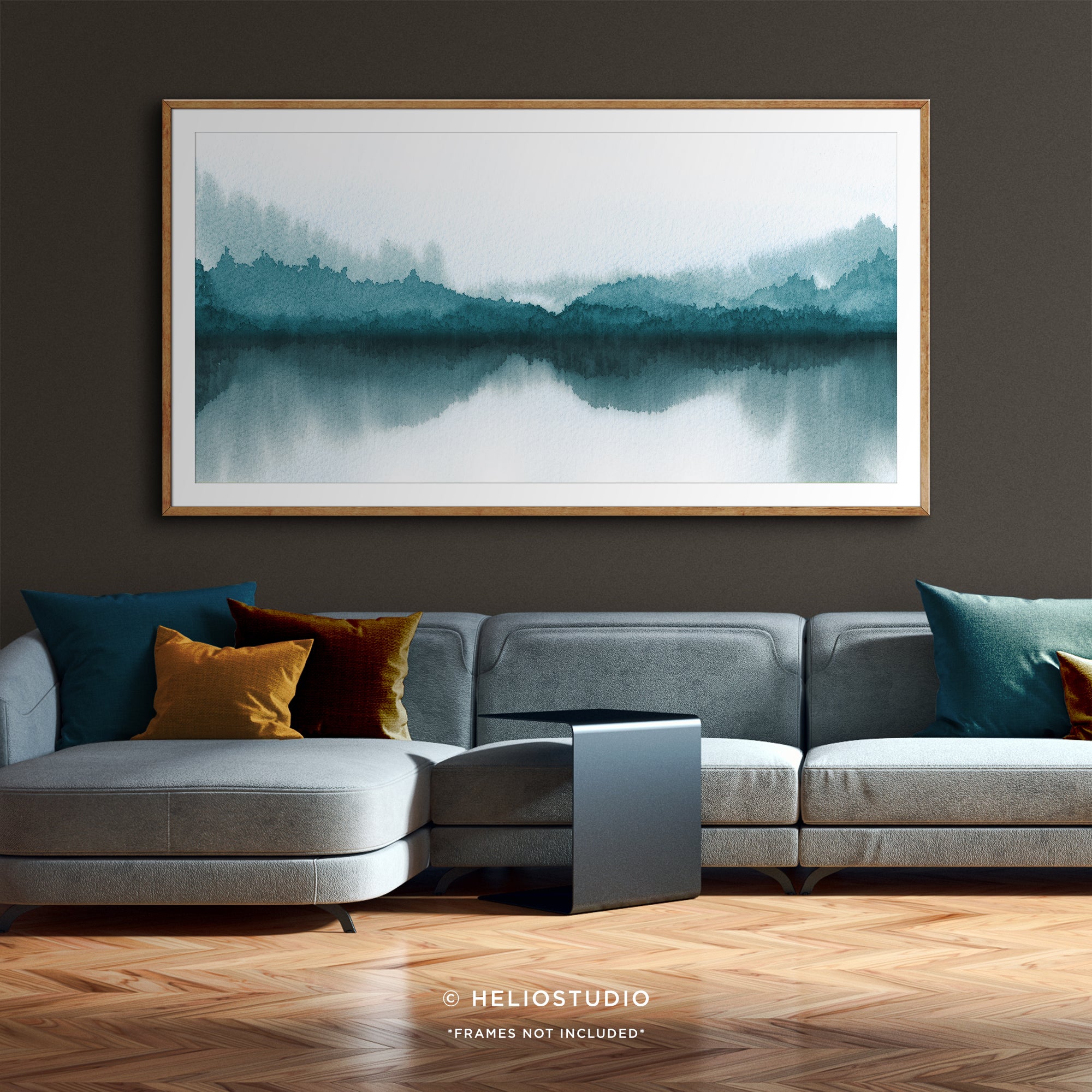 Forest Lake in Blue – Panoramic Art Print
