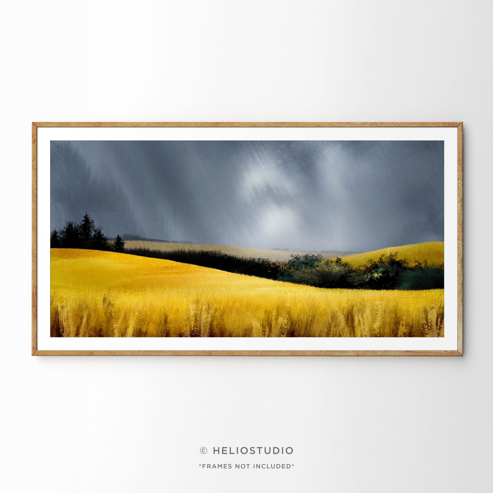 Stormy Golden Fields – Panoramic Art Print