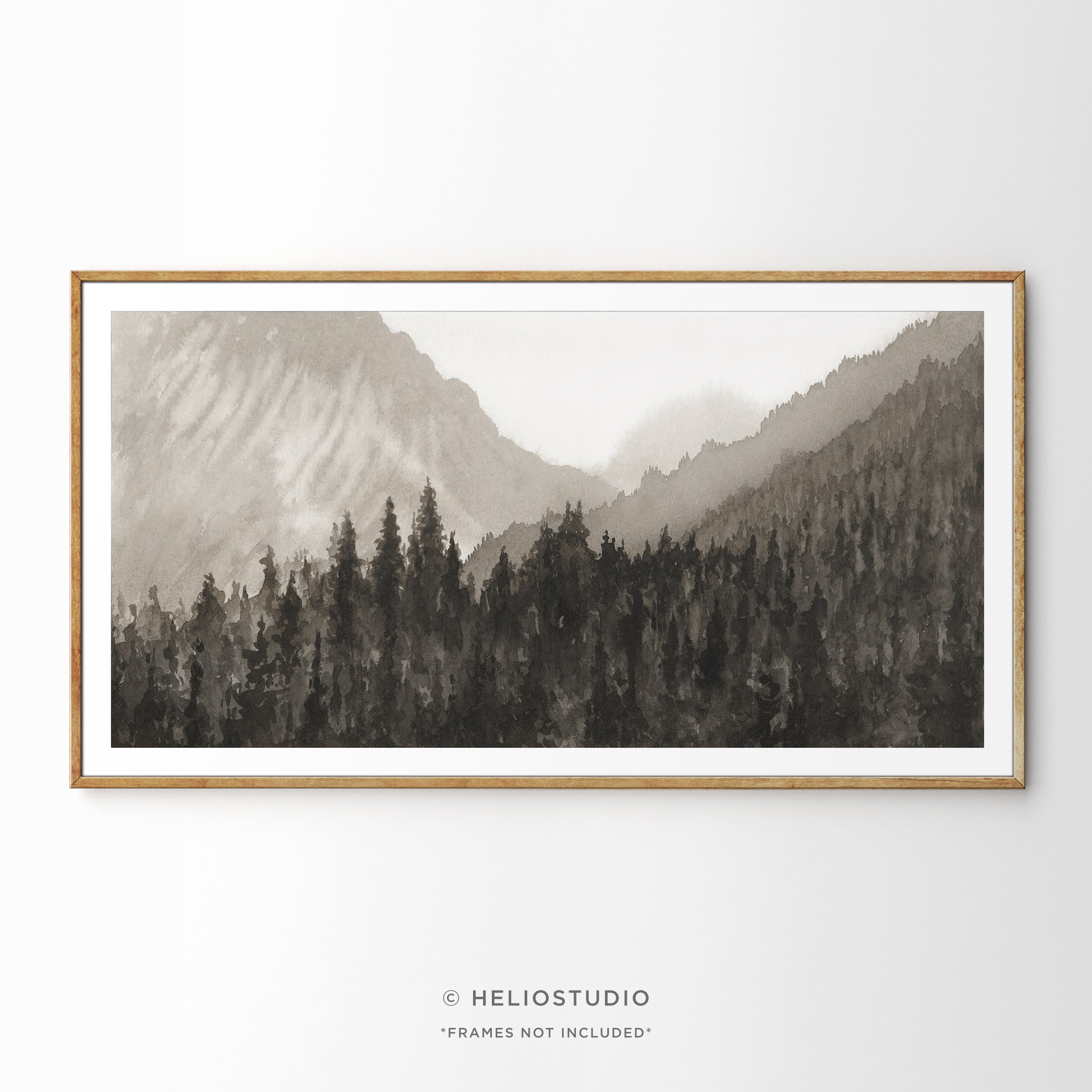 Mountain Forest in Brown – Panoramic Art Print