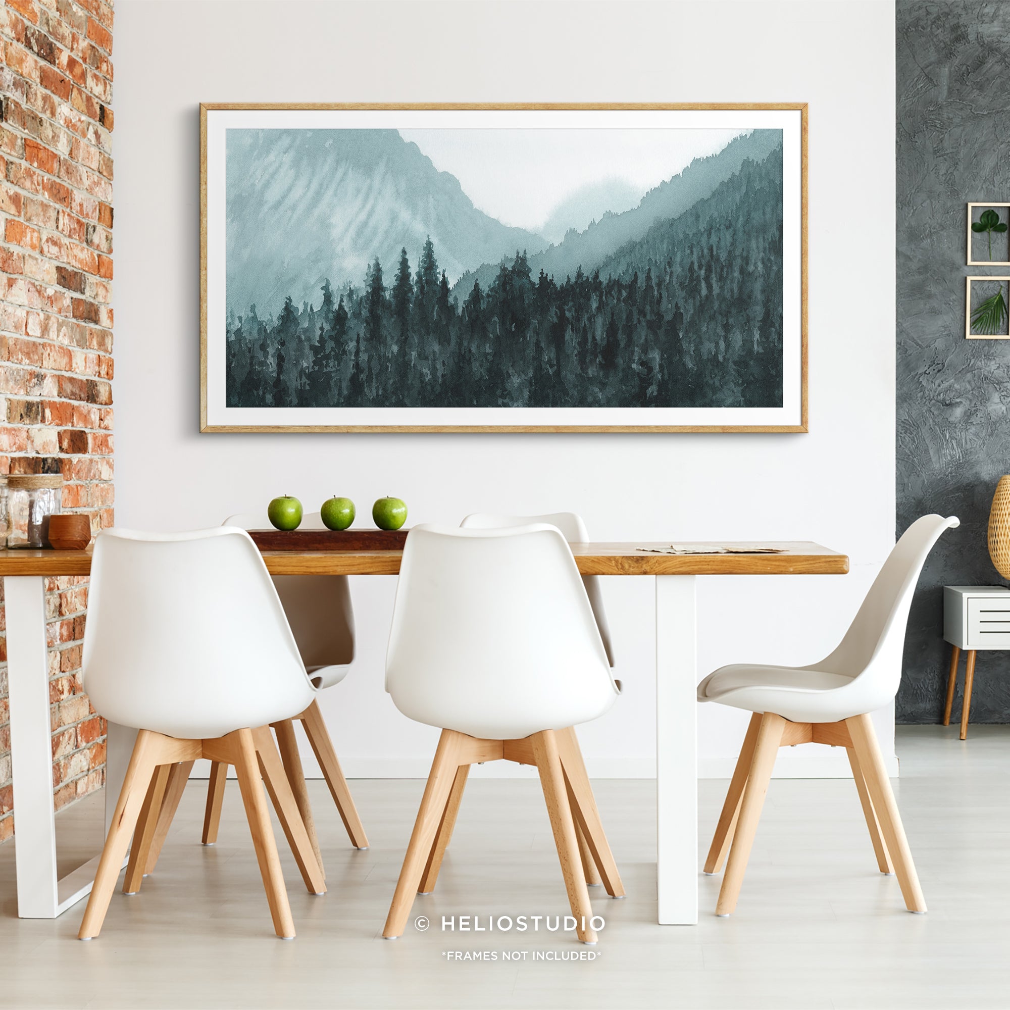 Mountain Forest in Blue – Panoramic Art Print