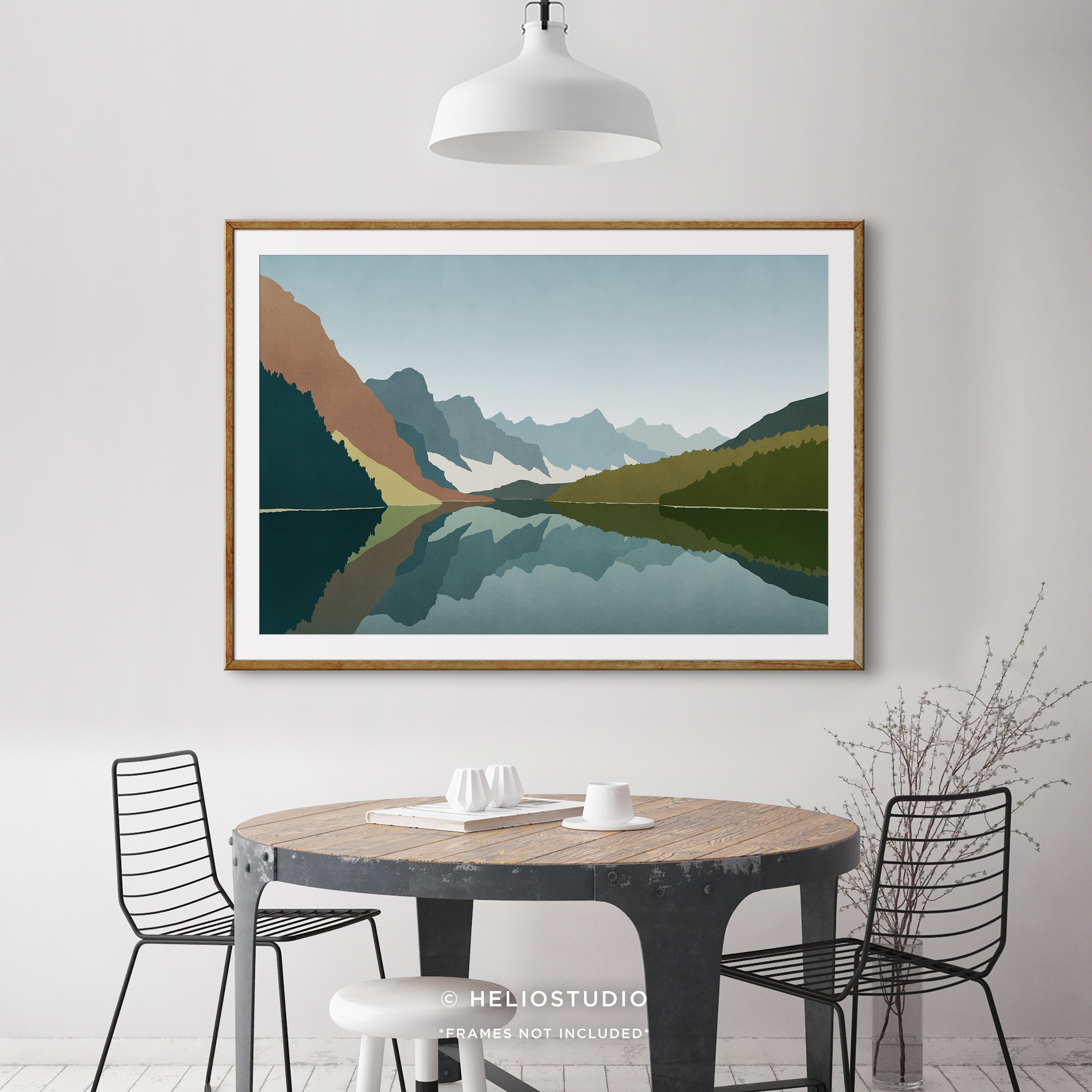 MidCentury Mountain Lake – Art Print
