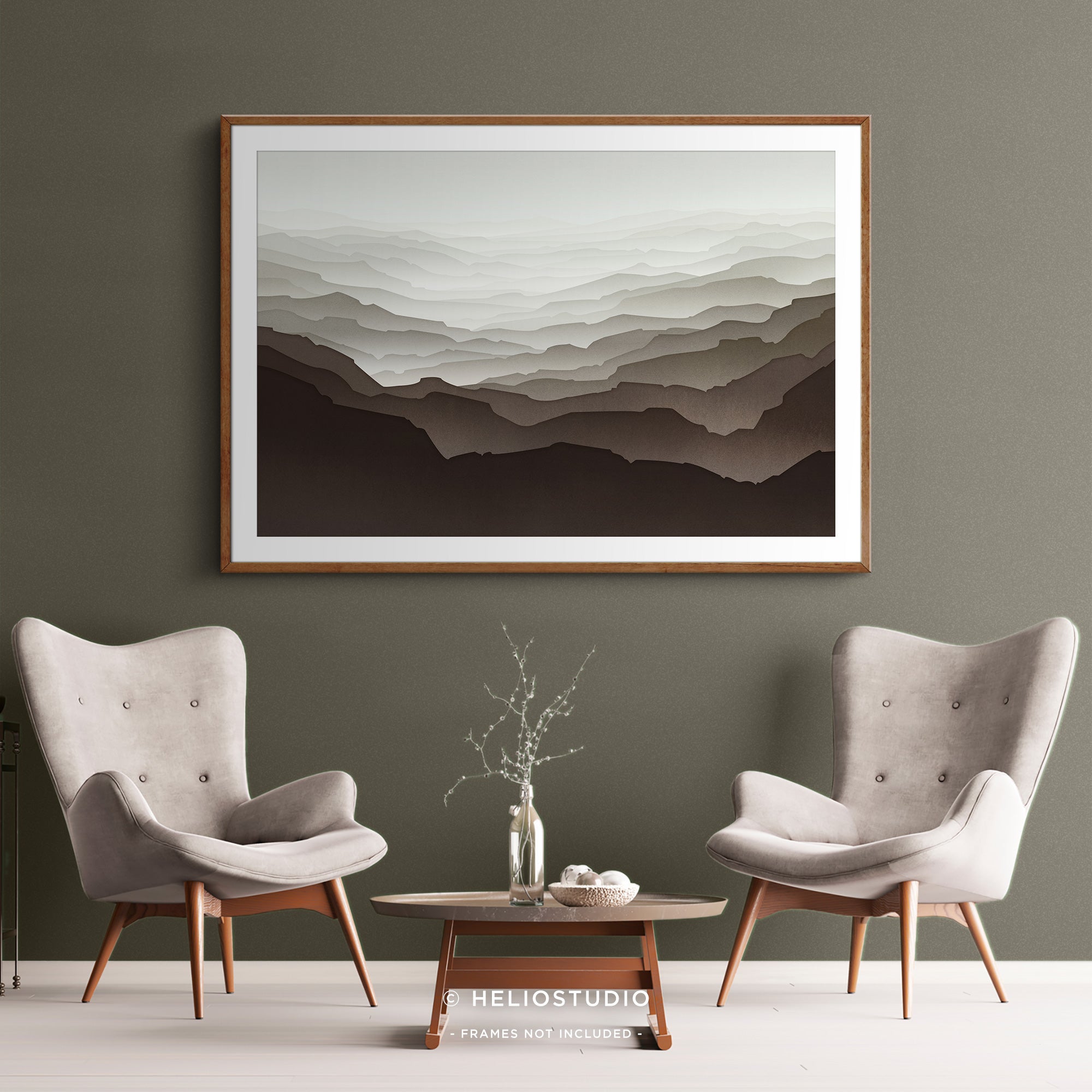 MidCentury Brown Mountain – Art Print