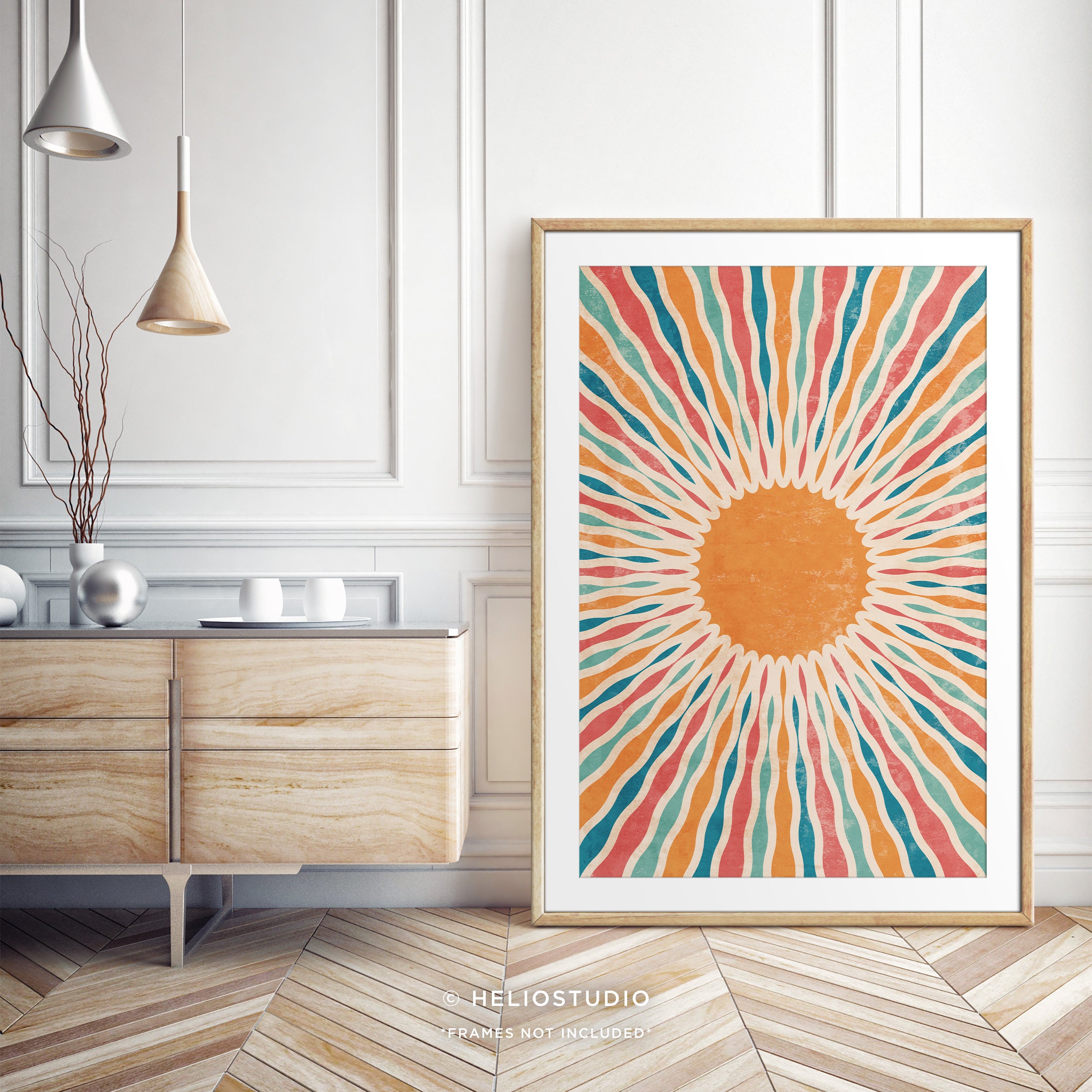 Retro Pastel Sunburst – Art Print