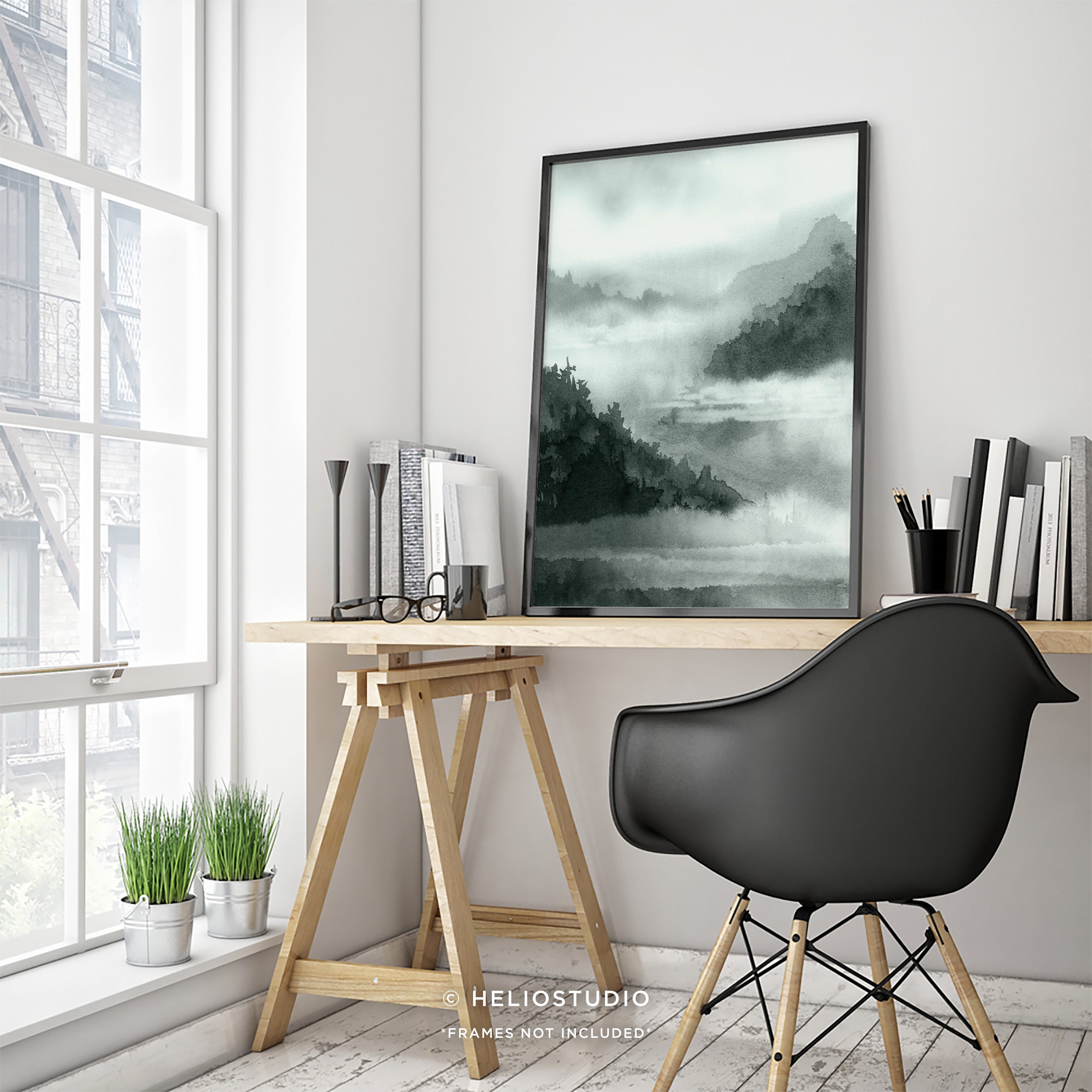 Misty Forest Mountain – Art Print