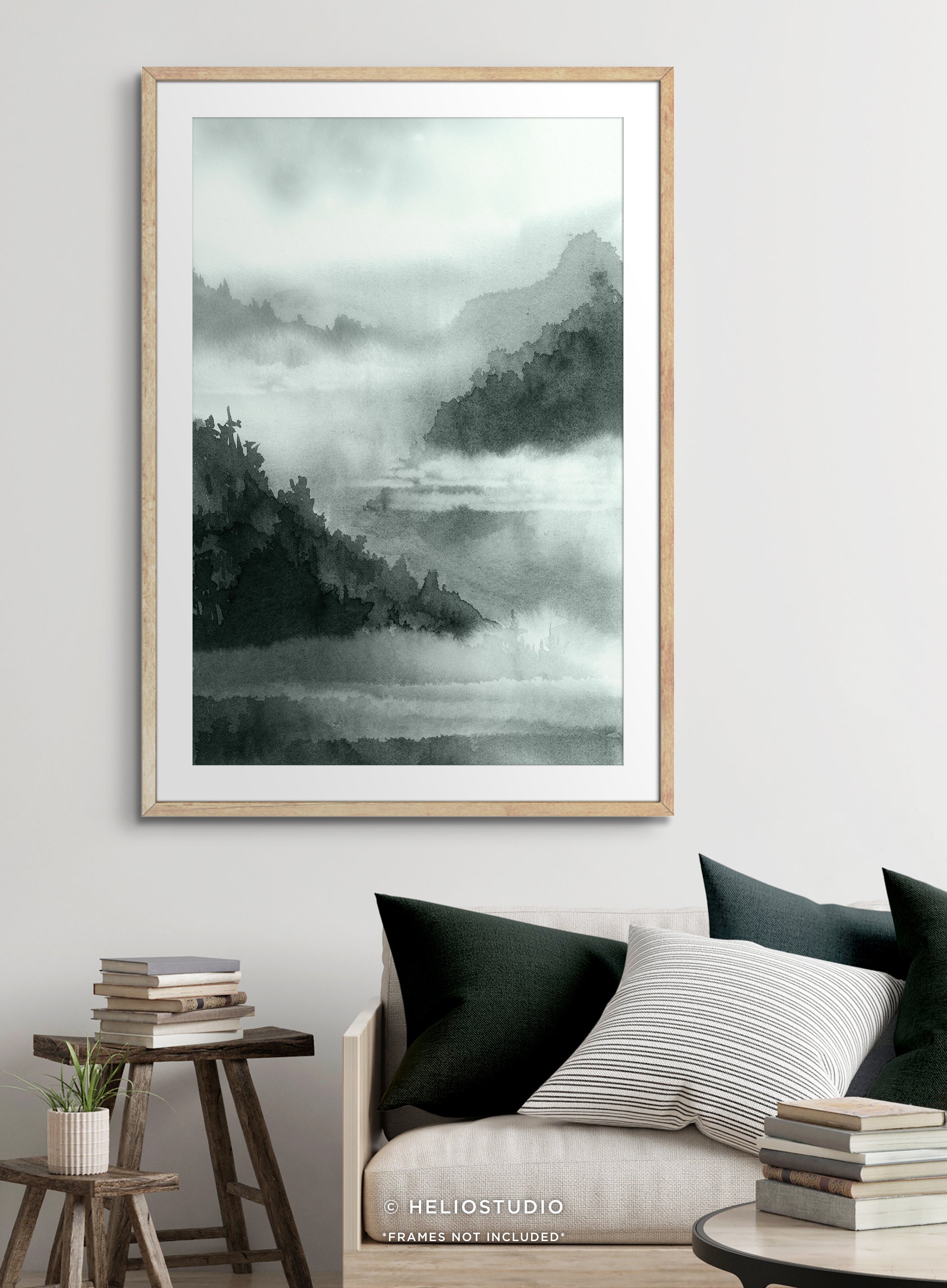 Misty Forest Mountain – Art Print