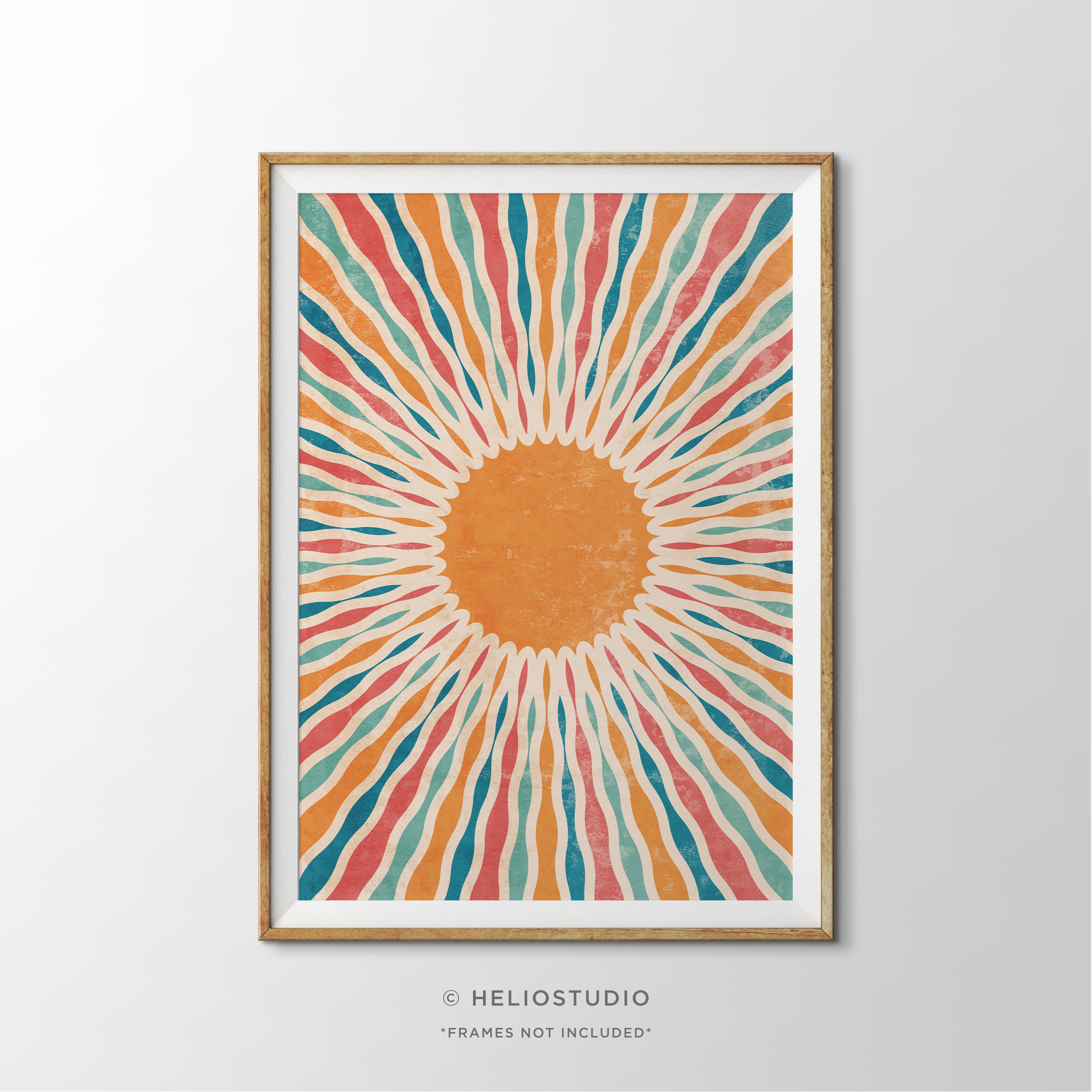 Retro Pastel Sunburst – Art Print