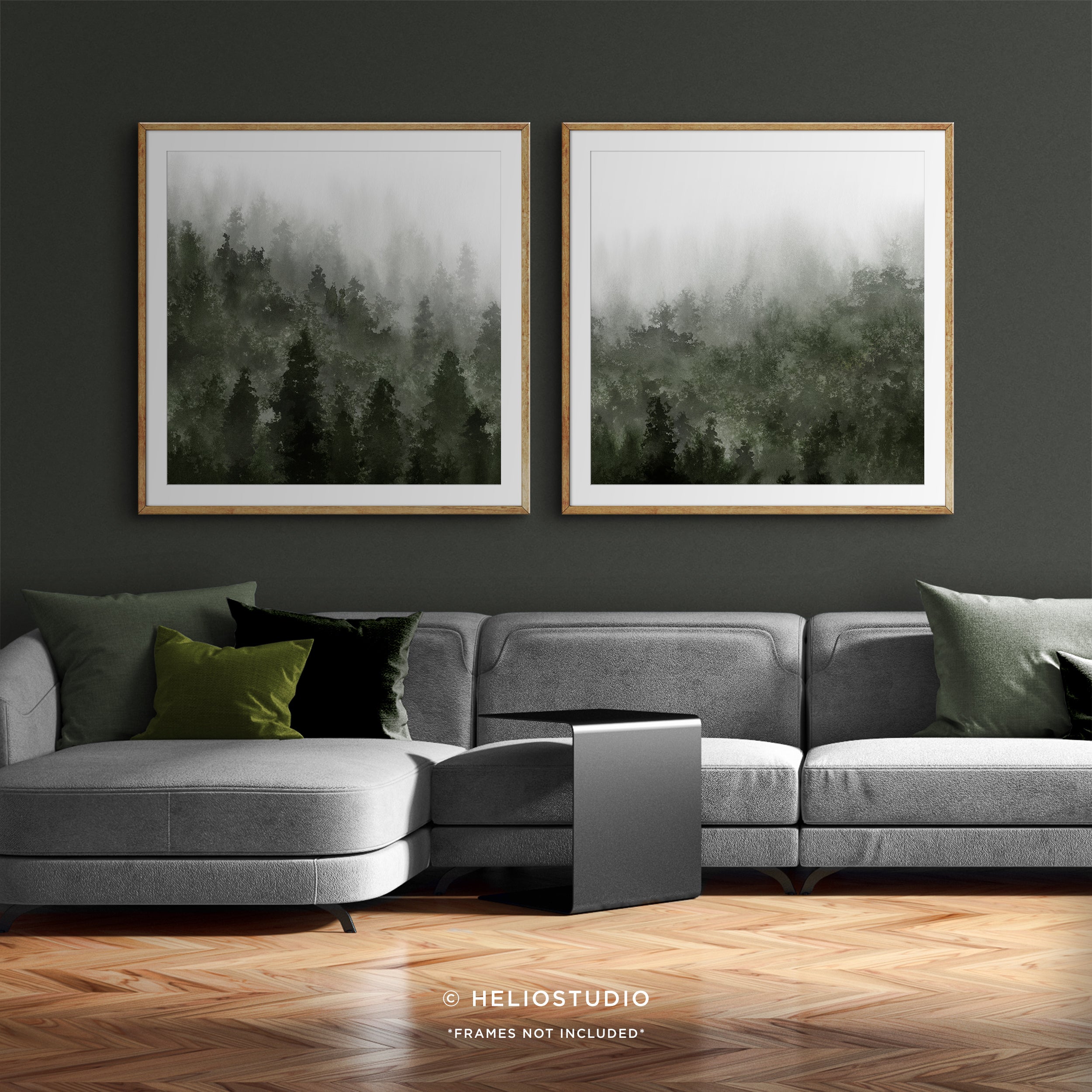 Misty Green Forest – Two Piece Art Print