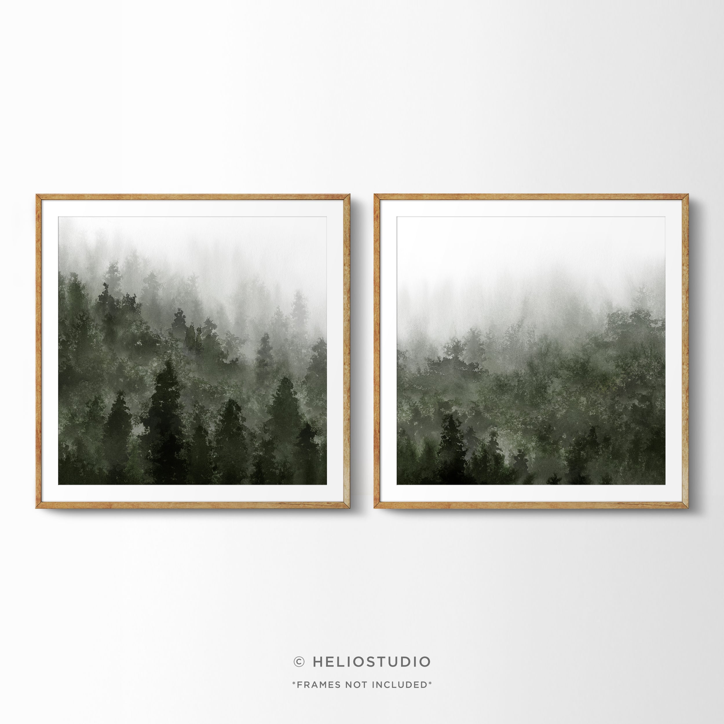 Misty Green Forest – Two Piece Art Print