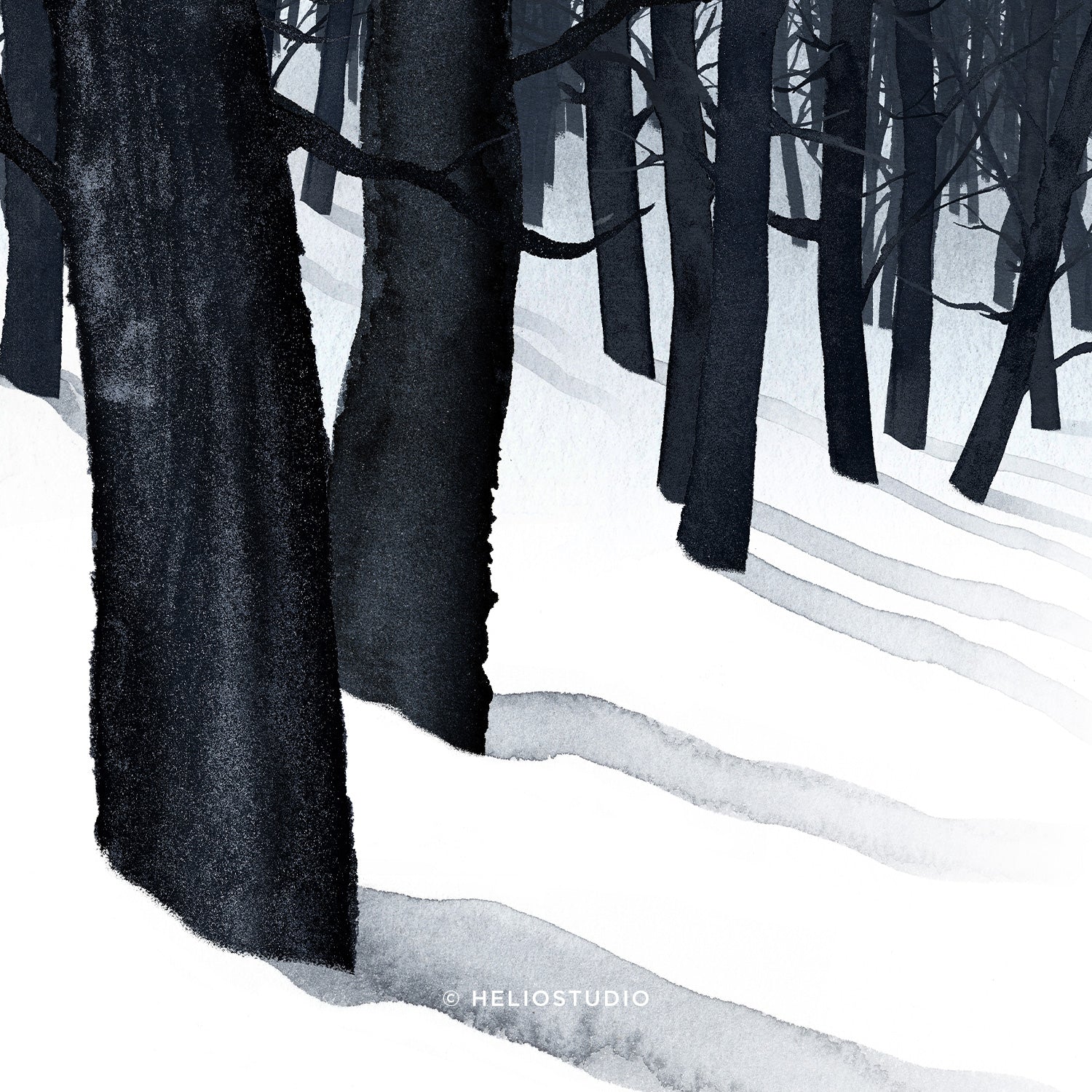 Minimalist Winter Forest – Three Piece Wall Art
