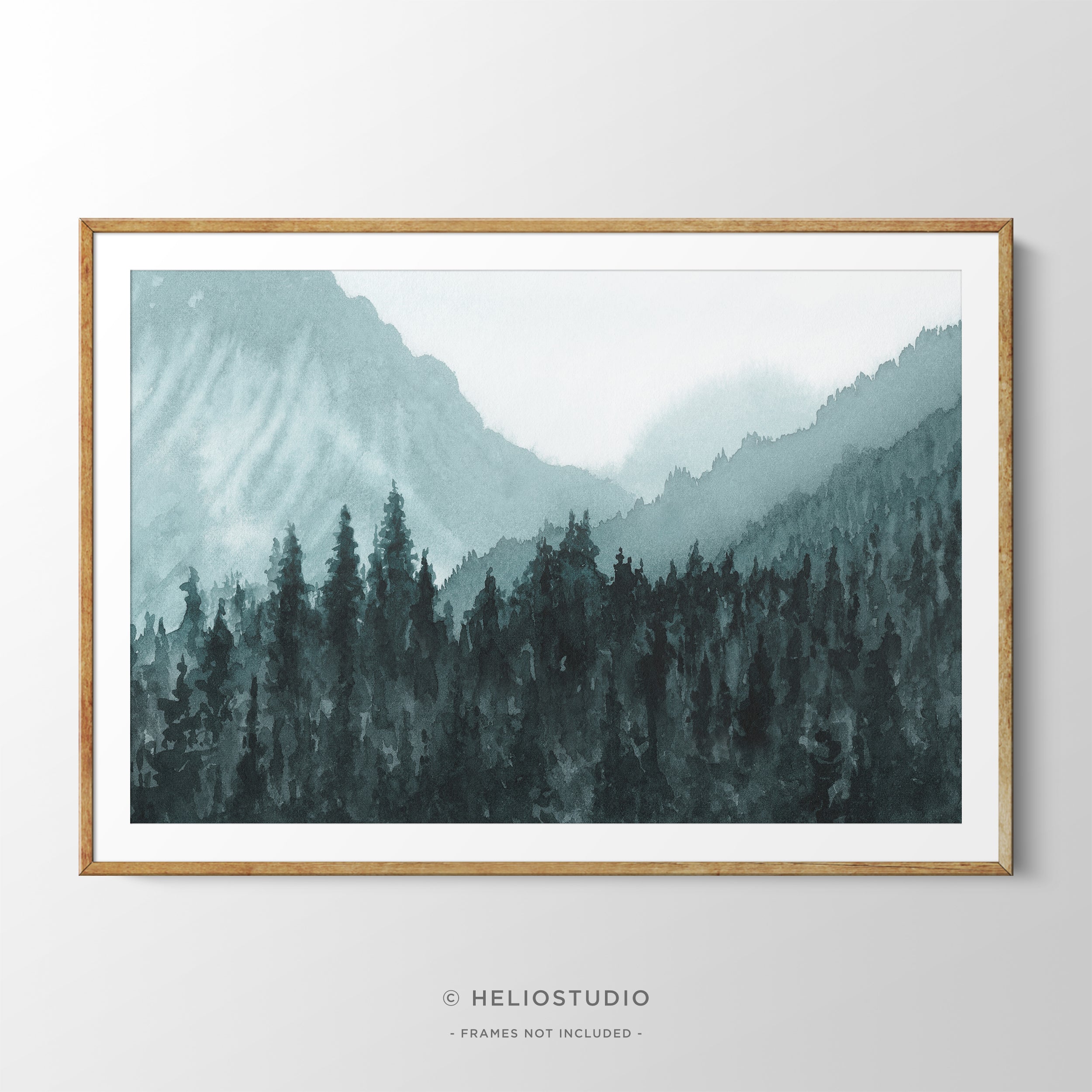 Mountain Forest in Blue – Art Print