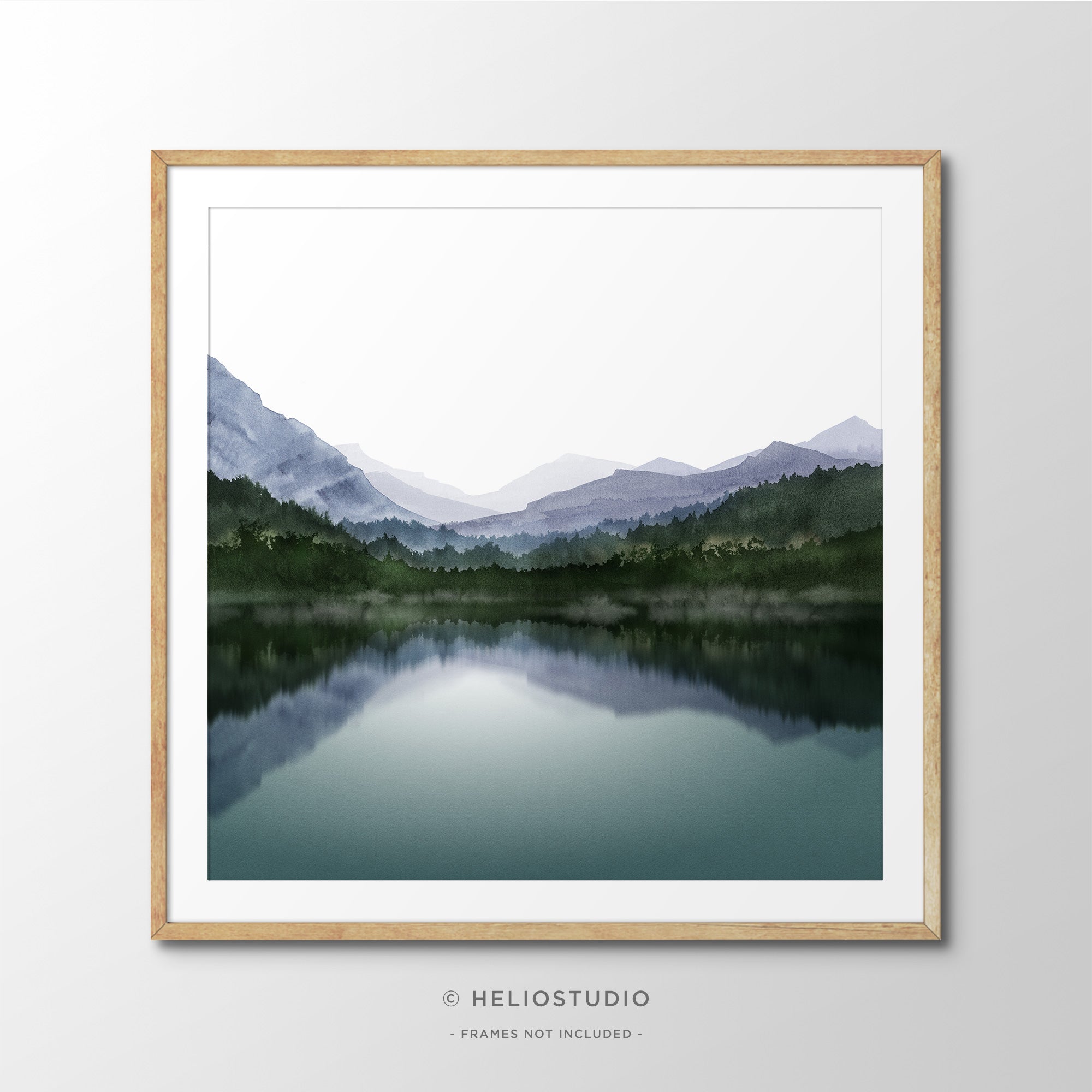 Mountain Lake Reflection – Square Art Print